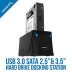 USB 3.0 to SATA Docking Station for 2.5" or 3.5"' HDD/SSD