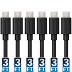 6-Pack 3ft Micro USB 2.0 A Male to Micro B Cables