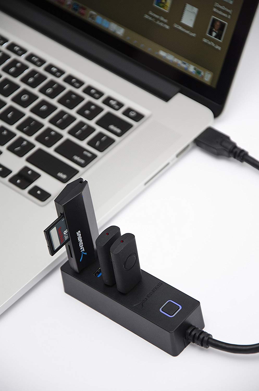 4 Port Portable USB 3.0 Hub with Power Switch