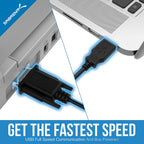 USB 2.0 to Serial (9-Pin) DB-9 RS-232 Adapter Cable 6ft Cable