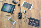 60 Watt (12 Amp) 10-Port Family-Sized Desktop USB Rapid Charger. + 6 Micro USB Cables [X3-3ft and X3-1ft] Black