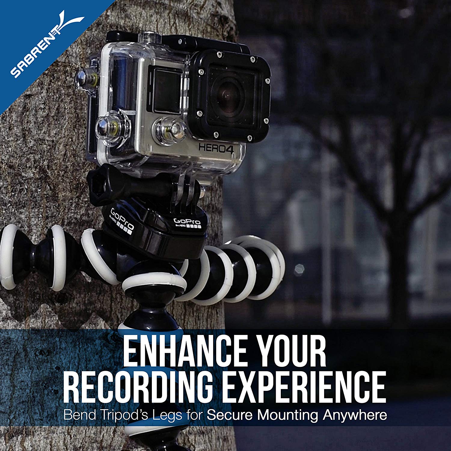 Flexible Tripod For Standard Tripod Mount (GoPro Mount Adapter Included)