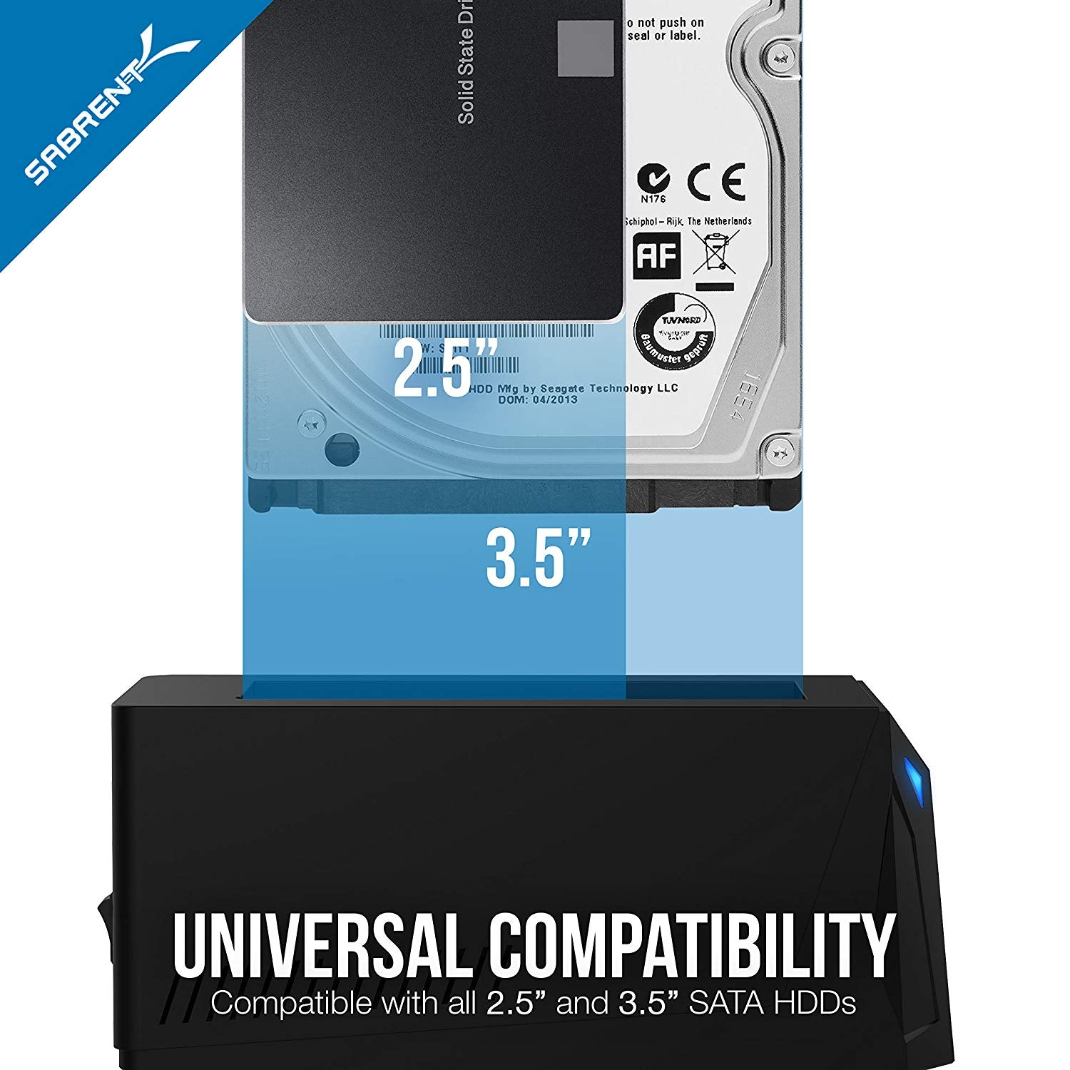 USB 3.0 to SATA Docking Station for 2.5" or 3.5"' HDD/SSD