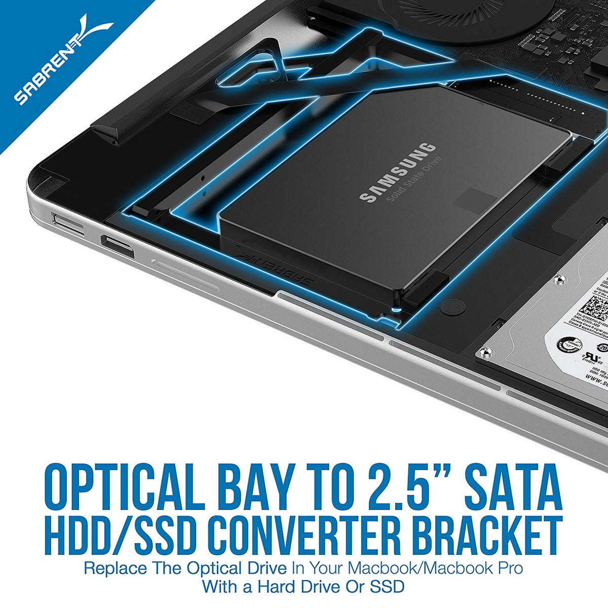 Data Doubler Optical Bay to Hard Drive/SSD Caddy Tray Adapter
