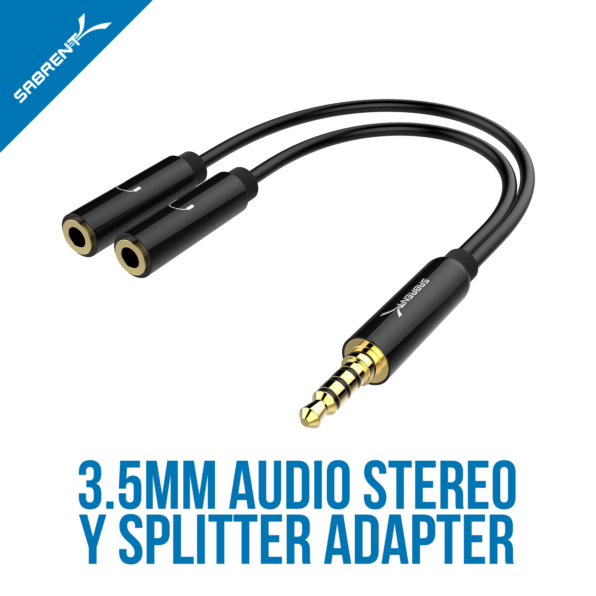 USB to 2 X 3.5mm Audio Stereo Splitter - Sabrent