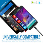 [6-Pack] 22AWG Premium 1ft Micro USB Cables High Speed USB 2.0 A Male to Micro B Sync and Charge Cables [Black]