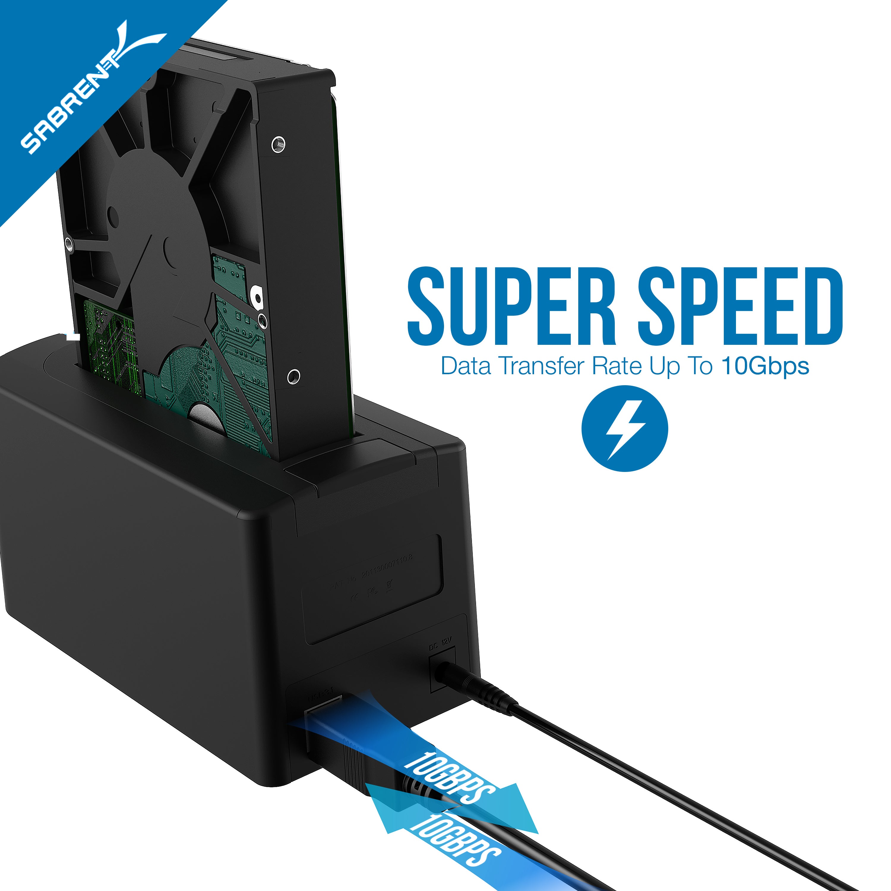 USB 3.1 to SATA External Hard Drive Docking Station for 2.5 or 3.5in HDD, SSD [Support UASP and 8TB]