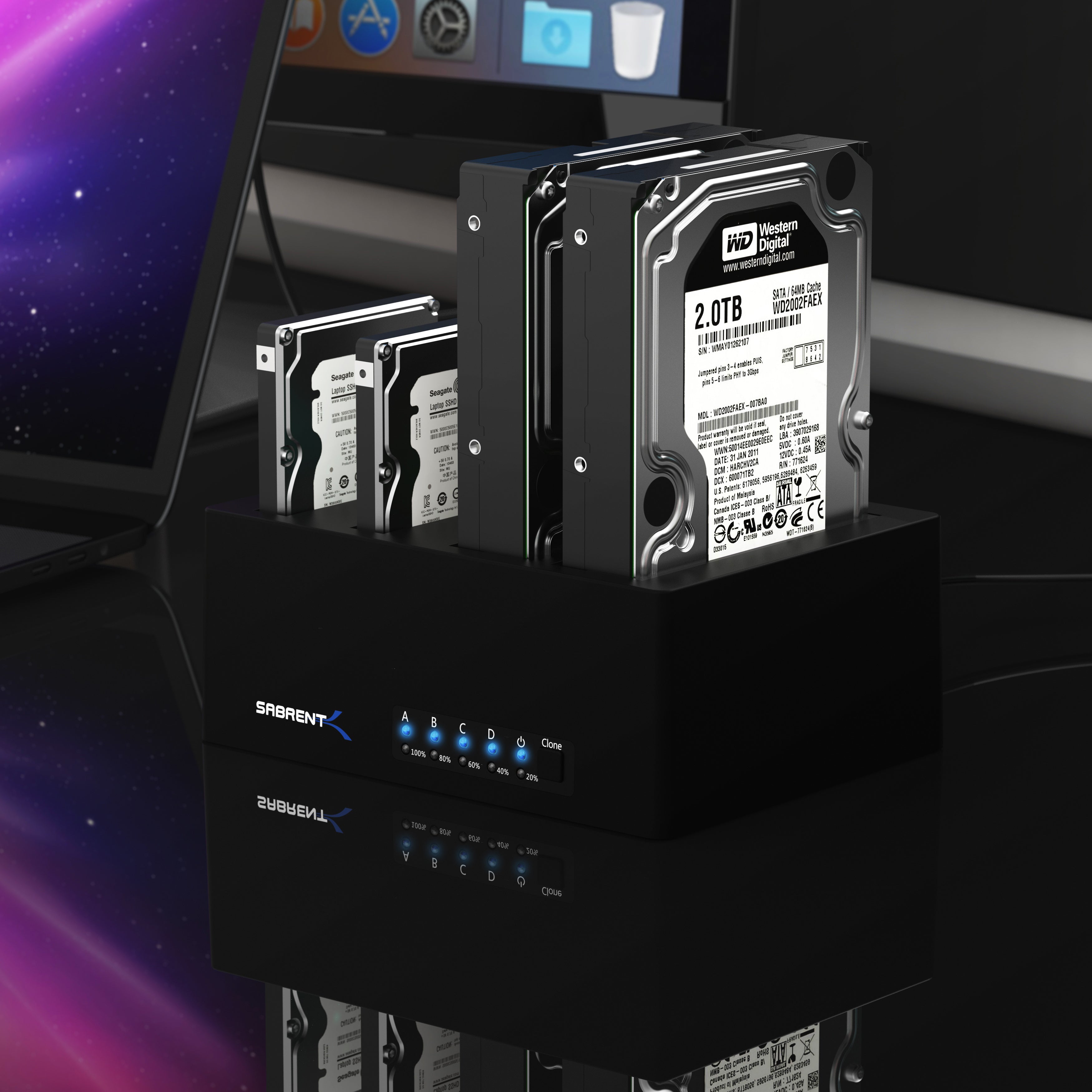 4-Bay USB 3.0 SATA 2.5"/3.5" SSD/HDD Docking Station