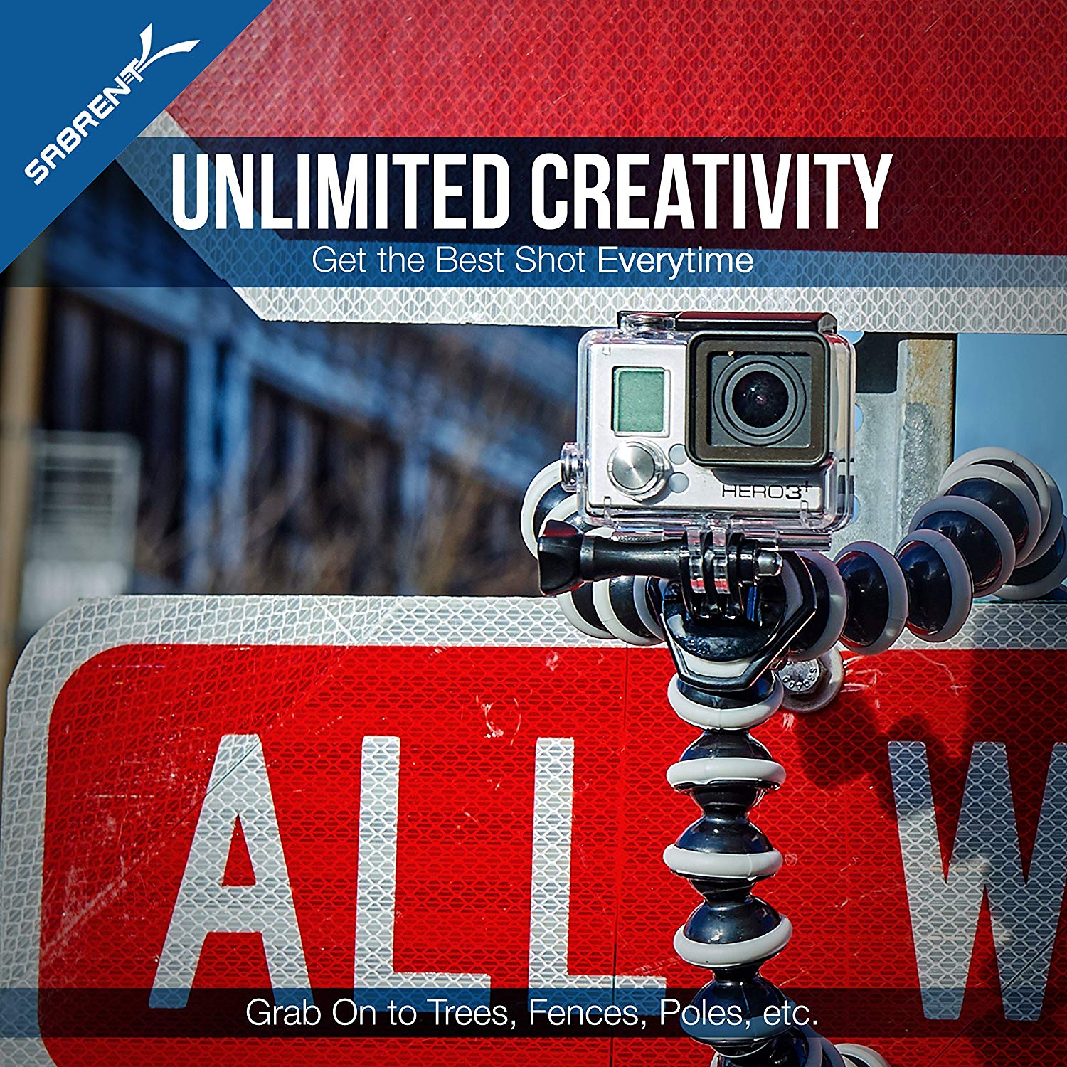Flexible Tripod For Standard Tripod Mount (GoPro Mount Adapter Included)