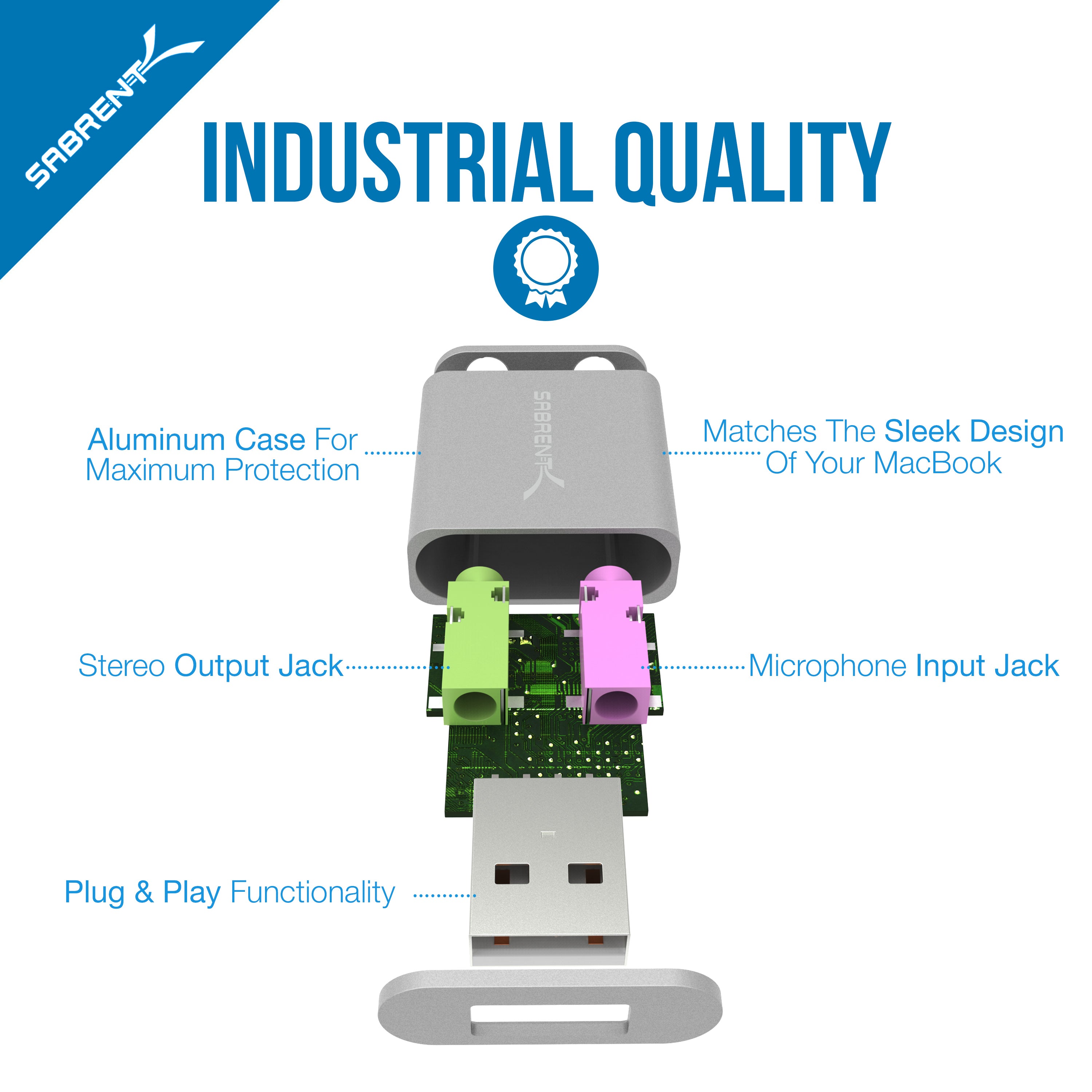 USB Aluminum External Stereo Sound Adapter