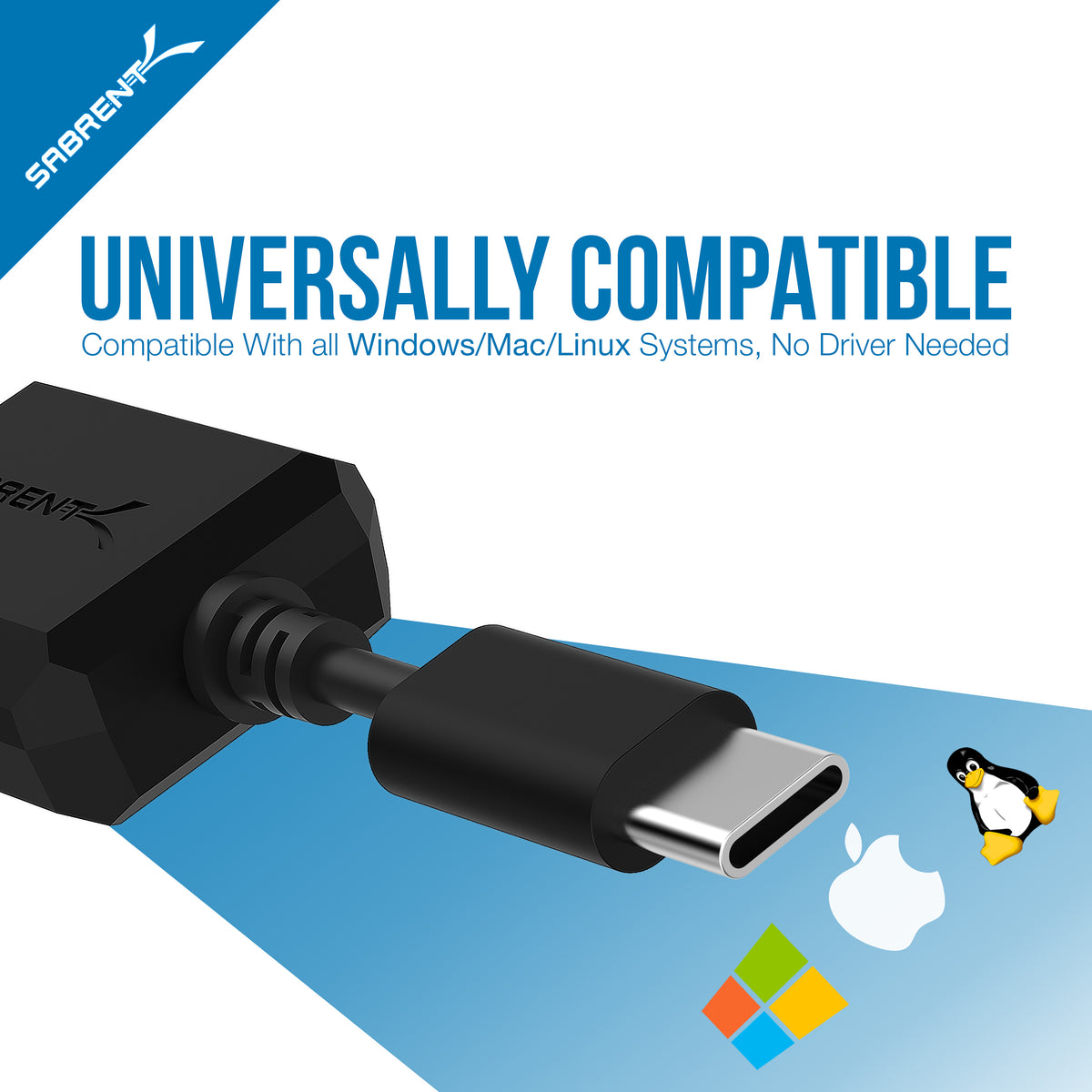 USB Type-C External Stereo Sound Adapter for Windows and Mac