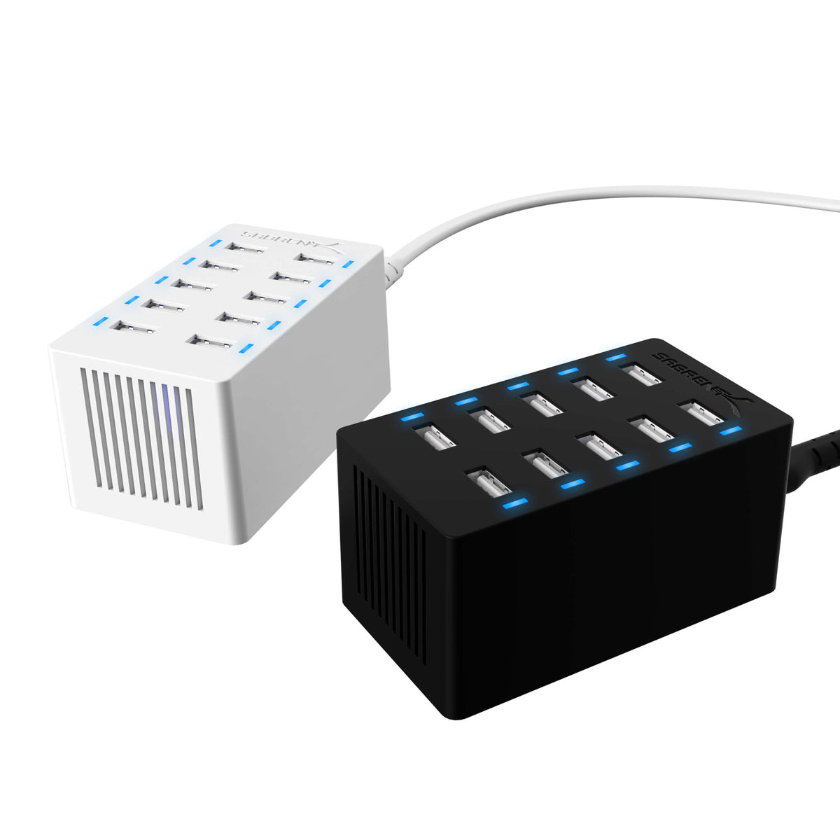60 Watt (12 Amp) 10 Port Desktop Smart USB Rapid Charger