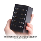 60 Watt (12 Amp) 10-Port Smart USB Rapid Charger