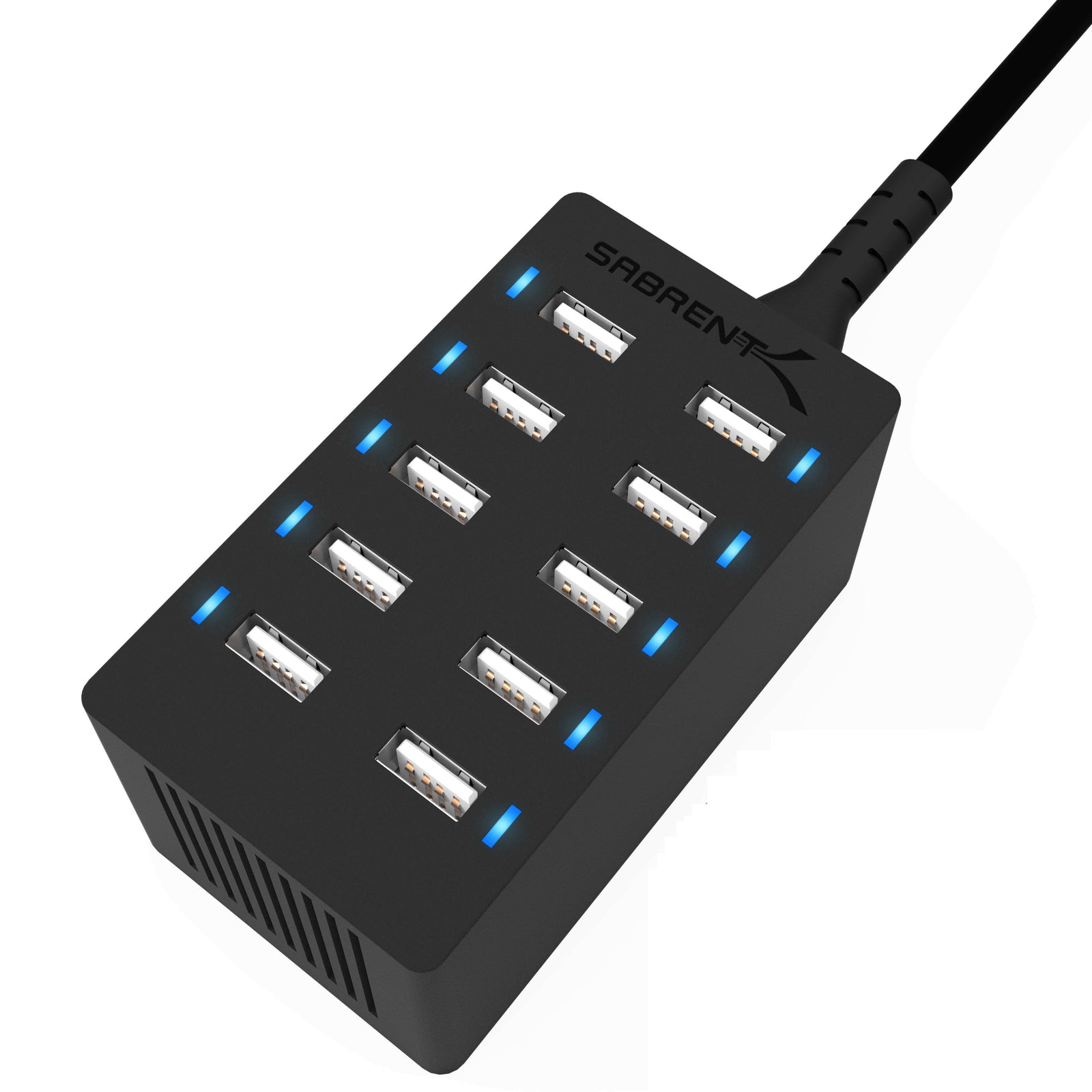60 Watt (12 Amp) 10-Port Smart USB Rapid Charger