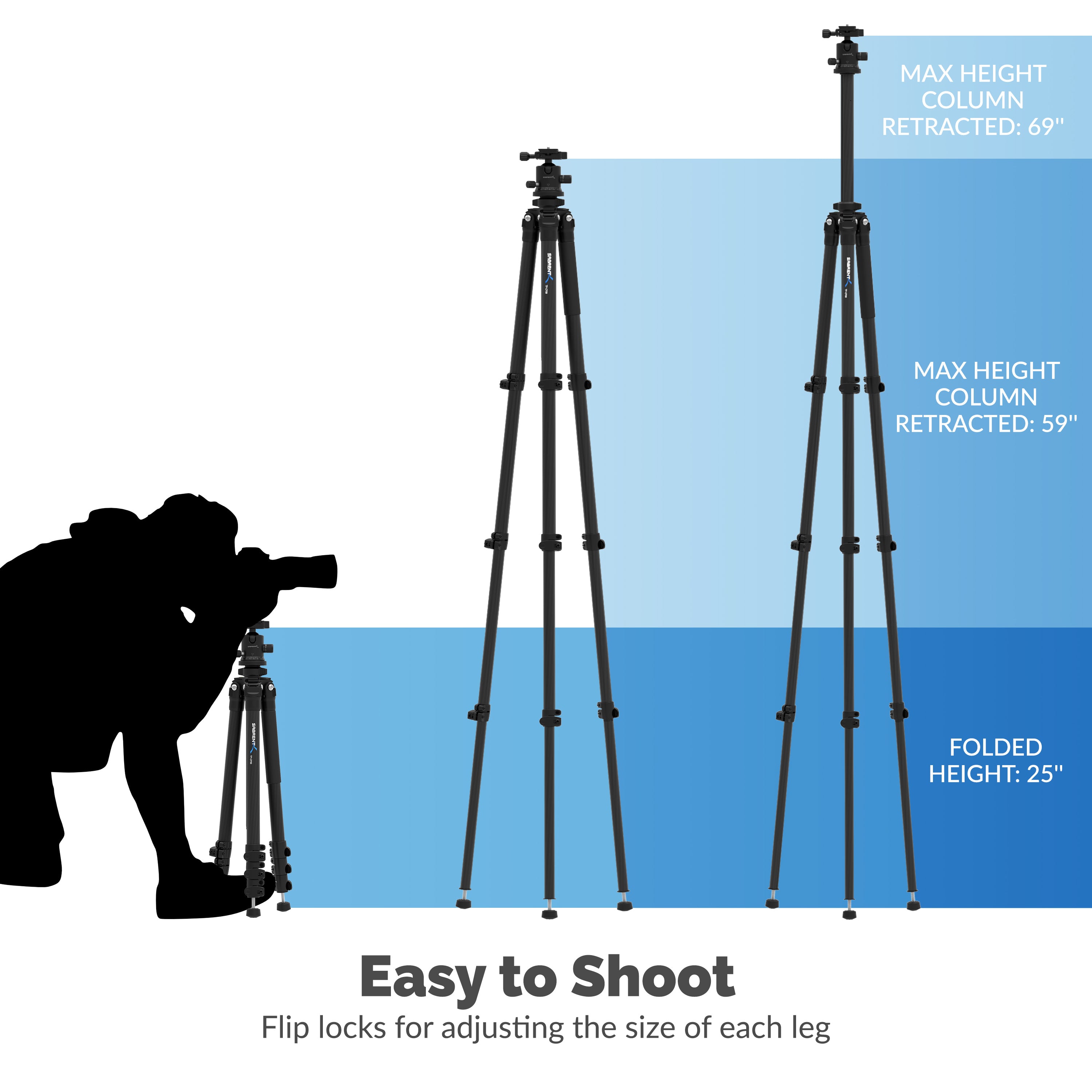 Carbon Fiber Tripod With 360° Camera Mount