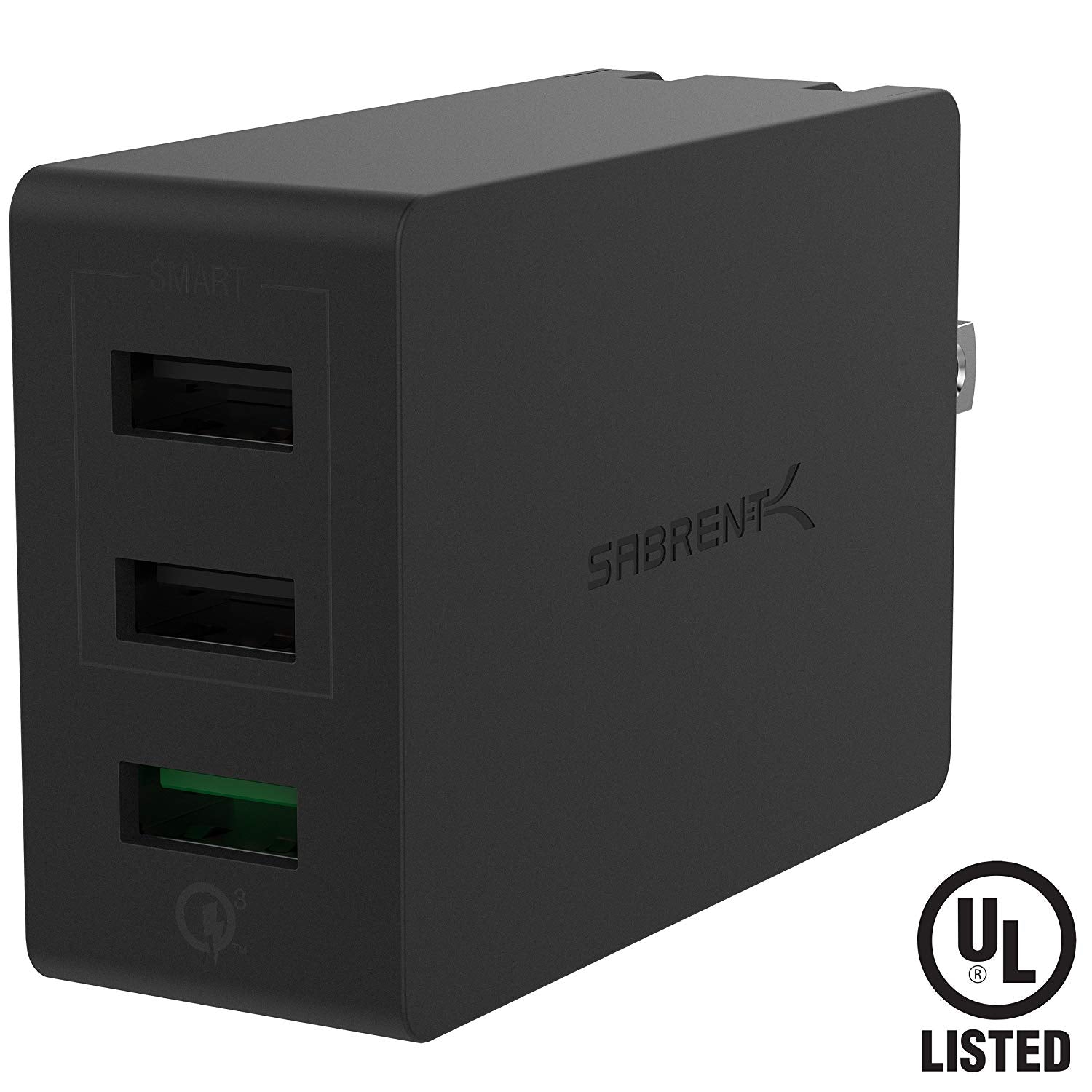 Quick Charge 3.0 [UL Certified] 30W 3-Port Wall USB Rapid Charger