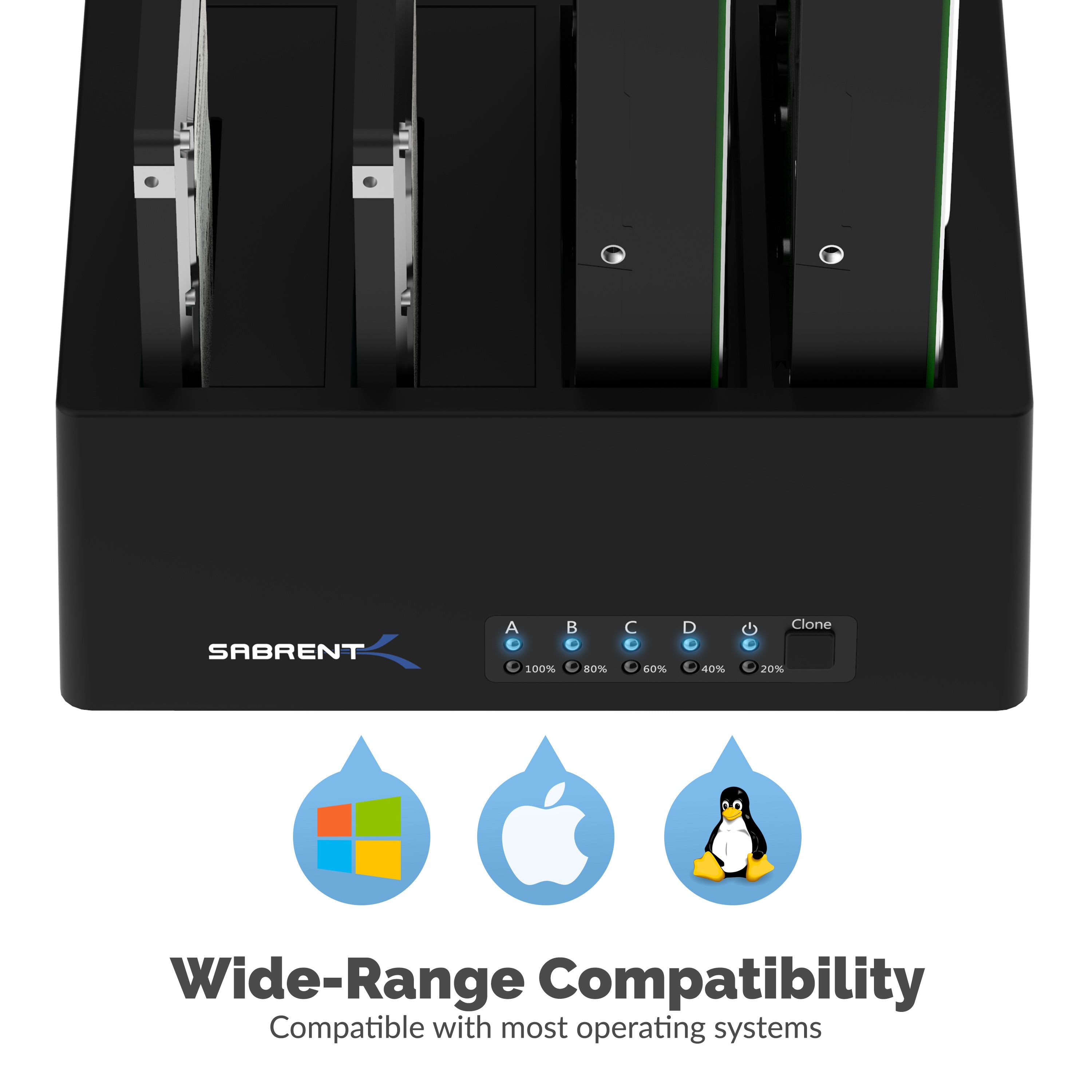4-Bay USB 3.0 SATA 2.5"/3.5" SSD/HDD Docking Station