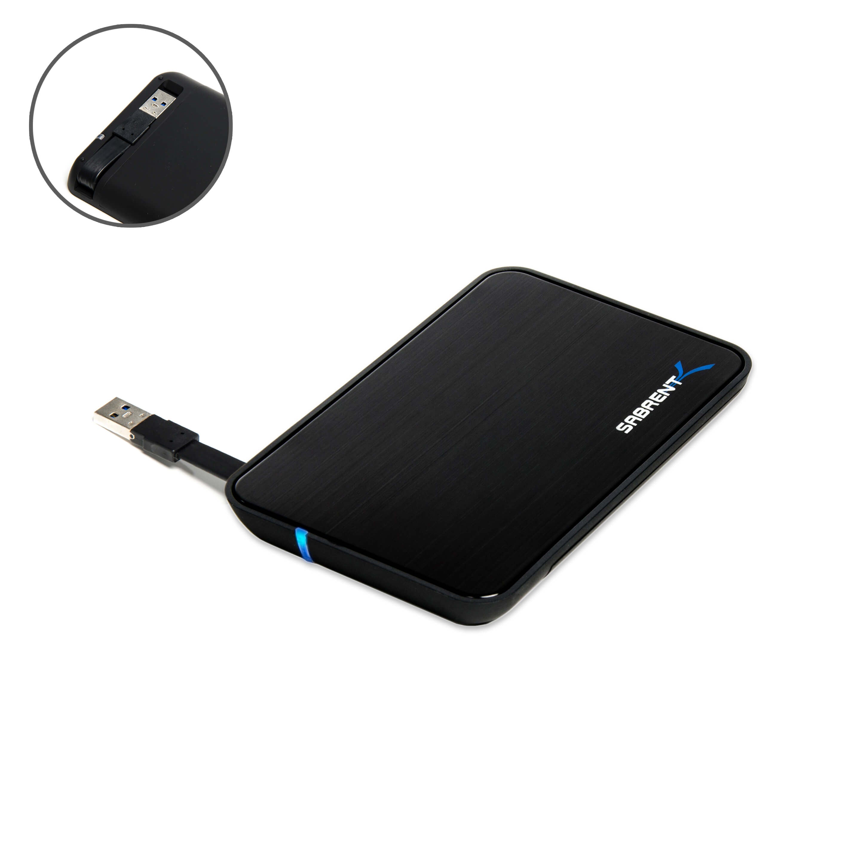 USB 3.0 to 2.5" SATA External Aluminum Hard Drive Enclosure | Black