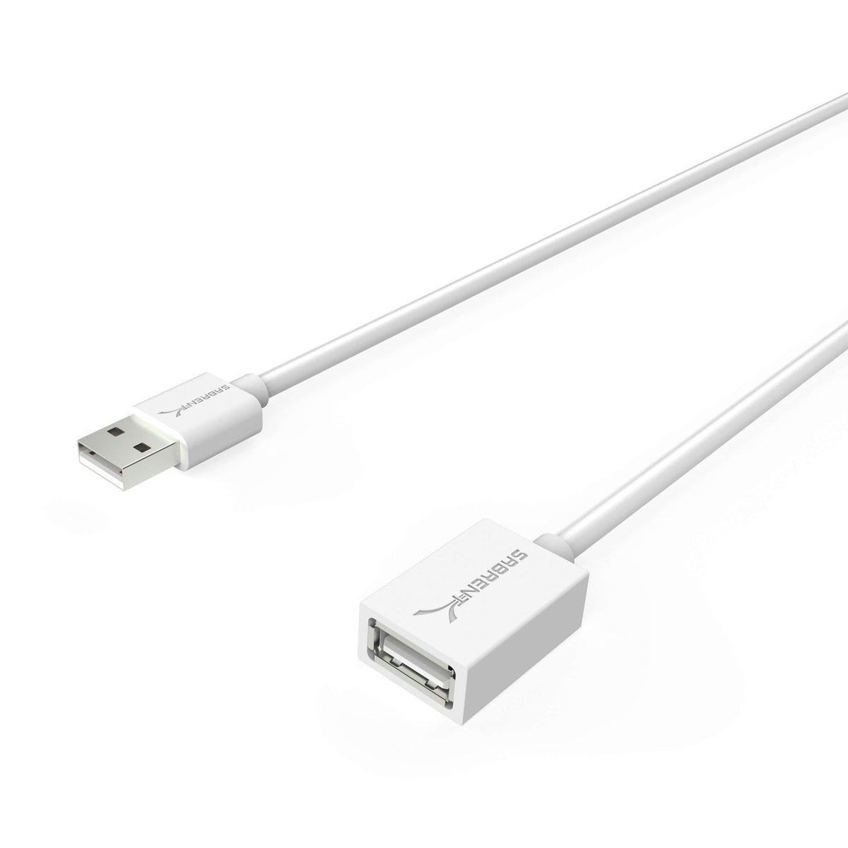 22AWG USB 2.0 Extension Cable - A-Male to A-Female [White] 3 Feet