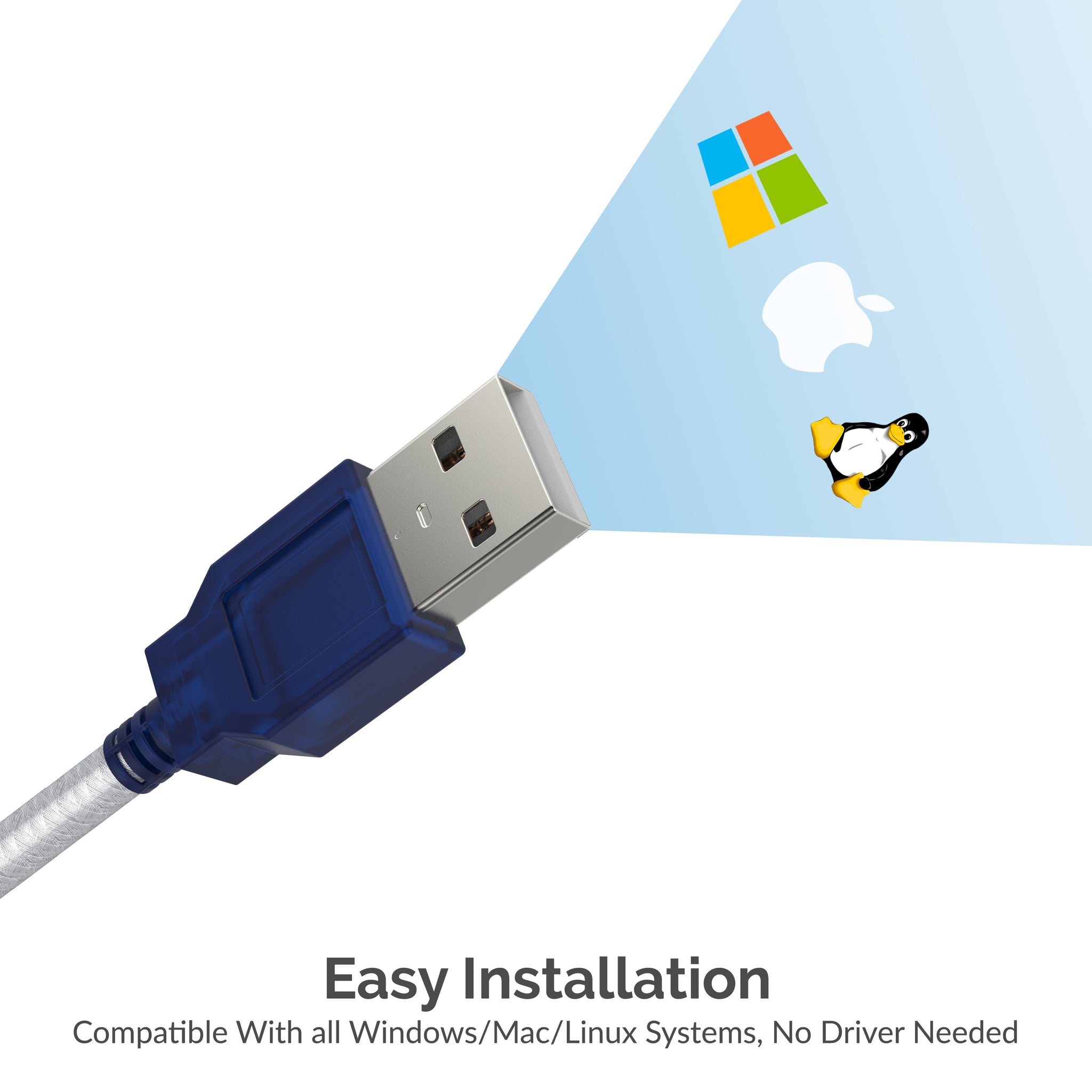Câble adaptateur USB vers VGA compatible macOS et Windows XP/Vista