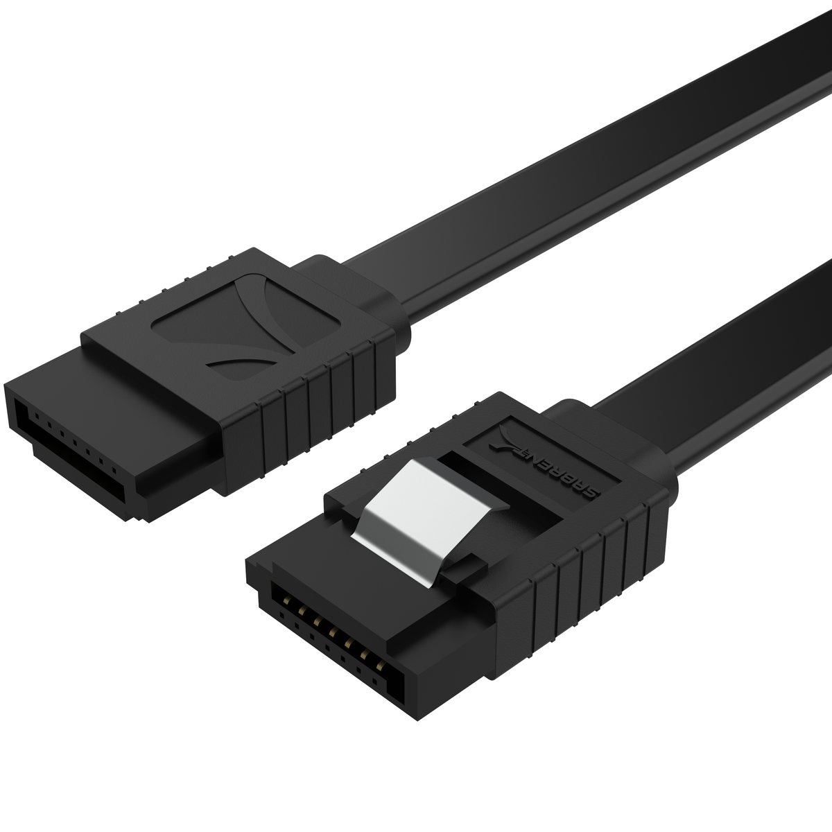 SATA III (6 Gbit/s) Straight Data Cable with Locking Latch for HDD / SSD / CD and DVD drives (3 Pack - 20-Inch)