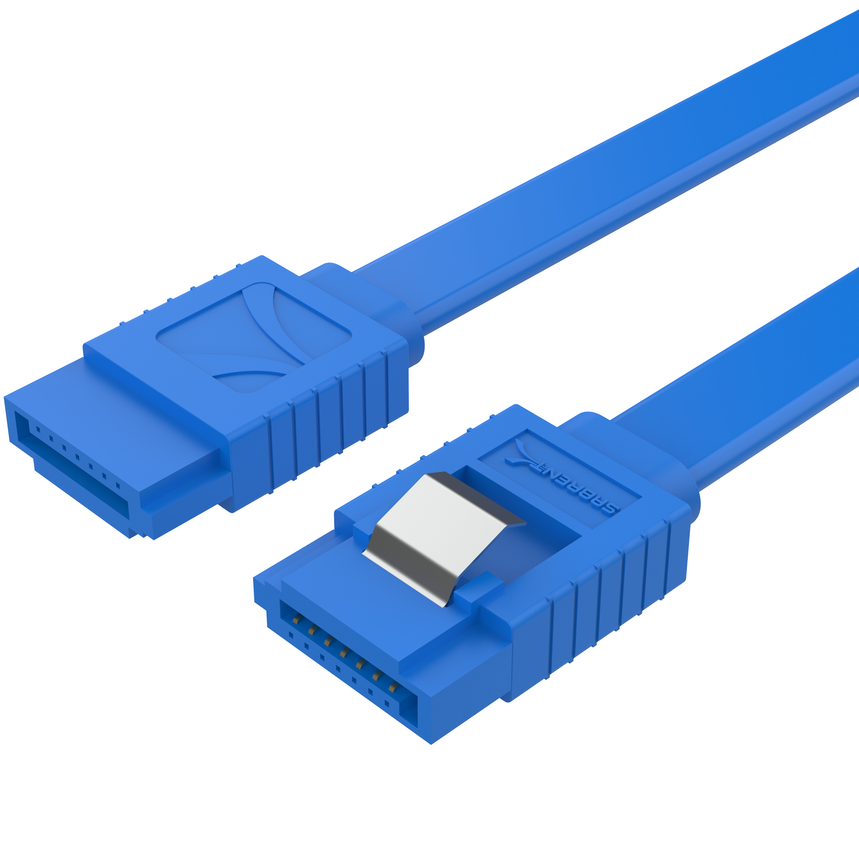 SATA III (6 Gbit/s) Straight Data Cable with Locking Latch for HDD / SSD / CD and DVD drives (3 Pack - 20-Inch)