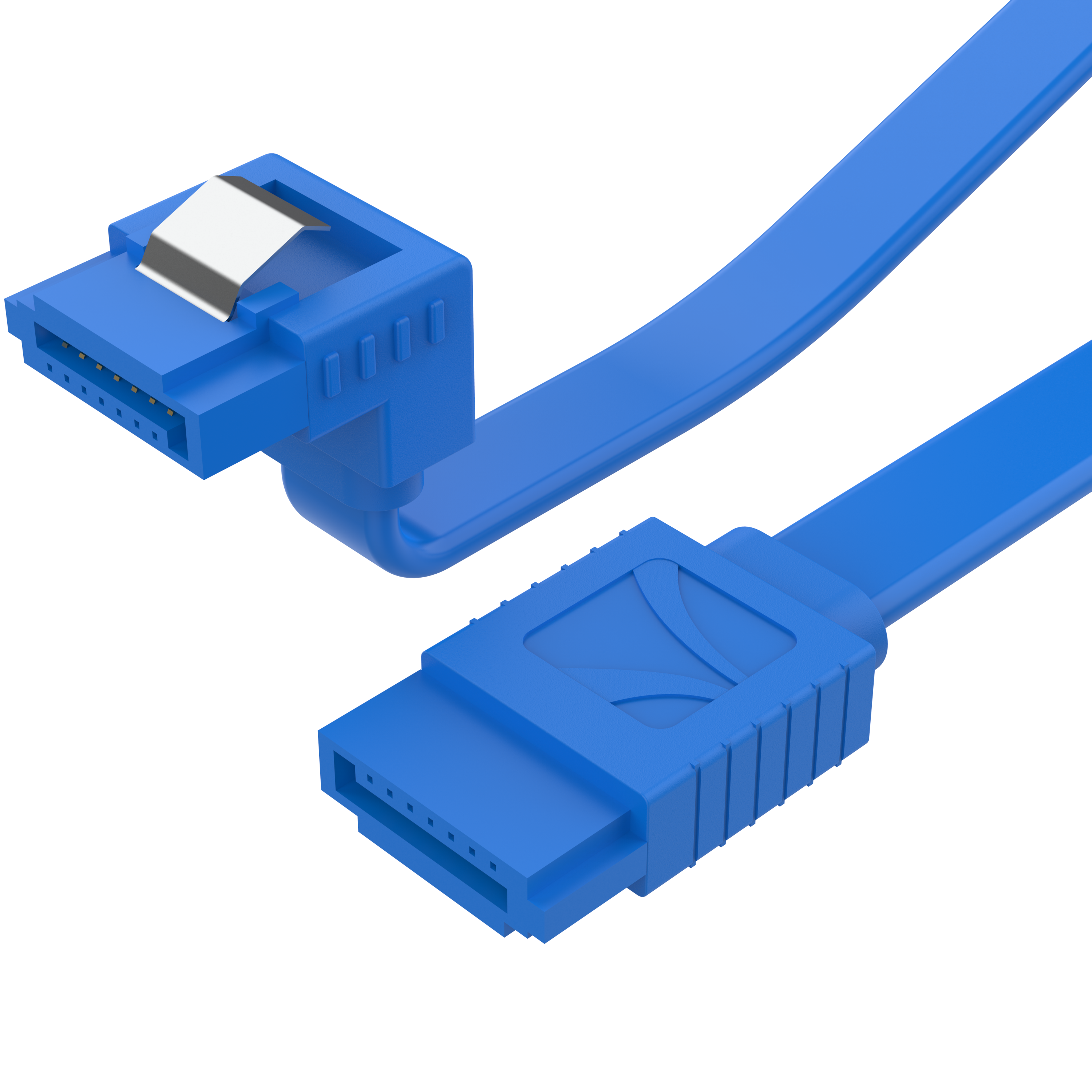 SATA III (6 Gbit/s) Right Angle Data Cable with Locking Latch for HDD / SSD / CD and DVD drives (3 Pack - 20-Inch)