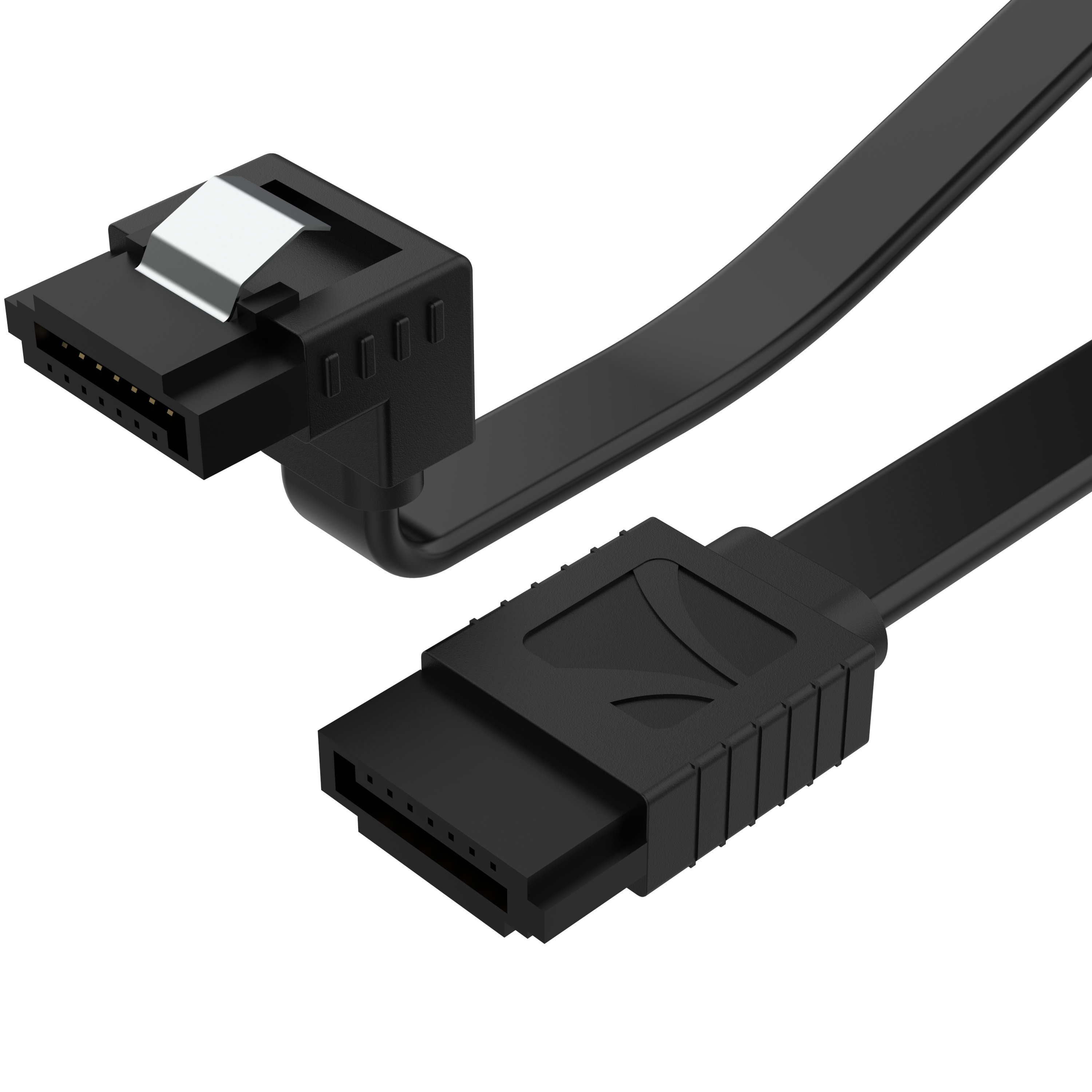 SATA III (6 Gbit/s) Right Angle Data Cable with Locking Latch for HDD / SSD / CD and DVD drives (3 Pack - 20-Inch)