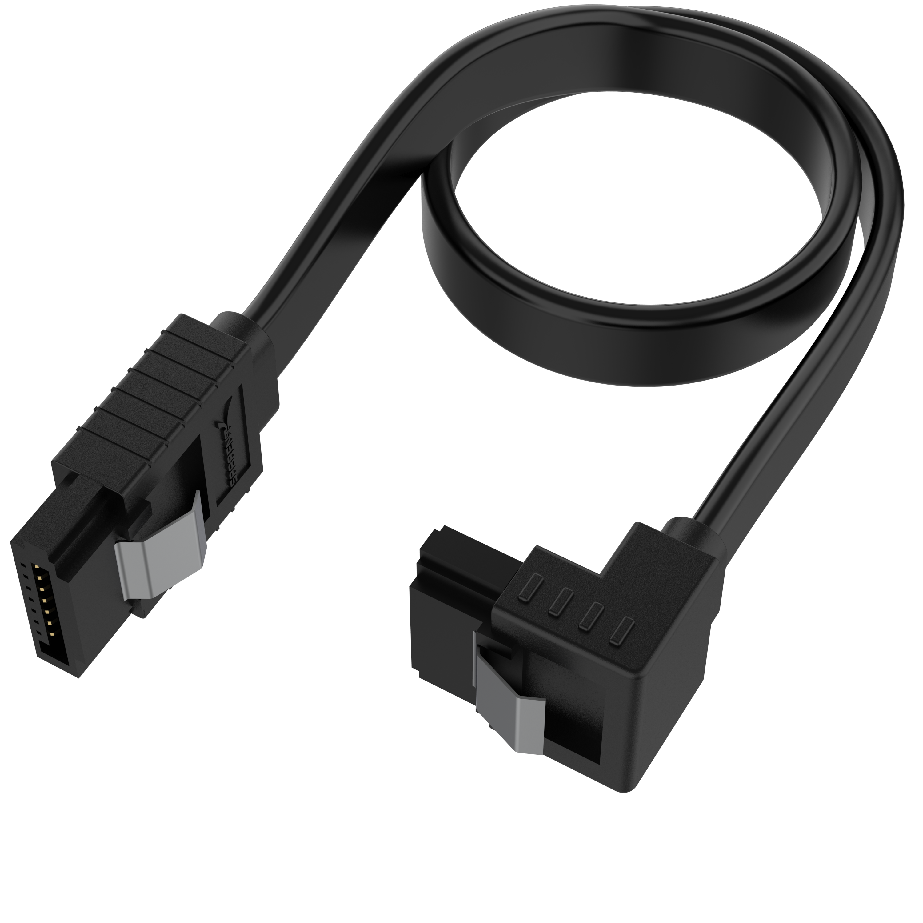 SATA III (6 Gbit/s) Right Angle Data Cable with Locking Latch for HDD / SSD / CD and DVD drives (3 Pack - 20-Inch)