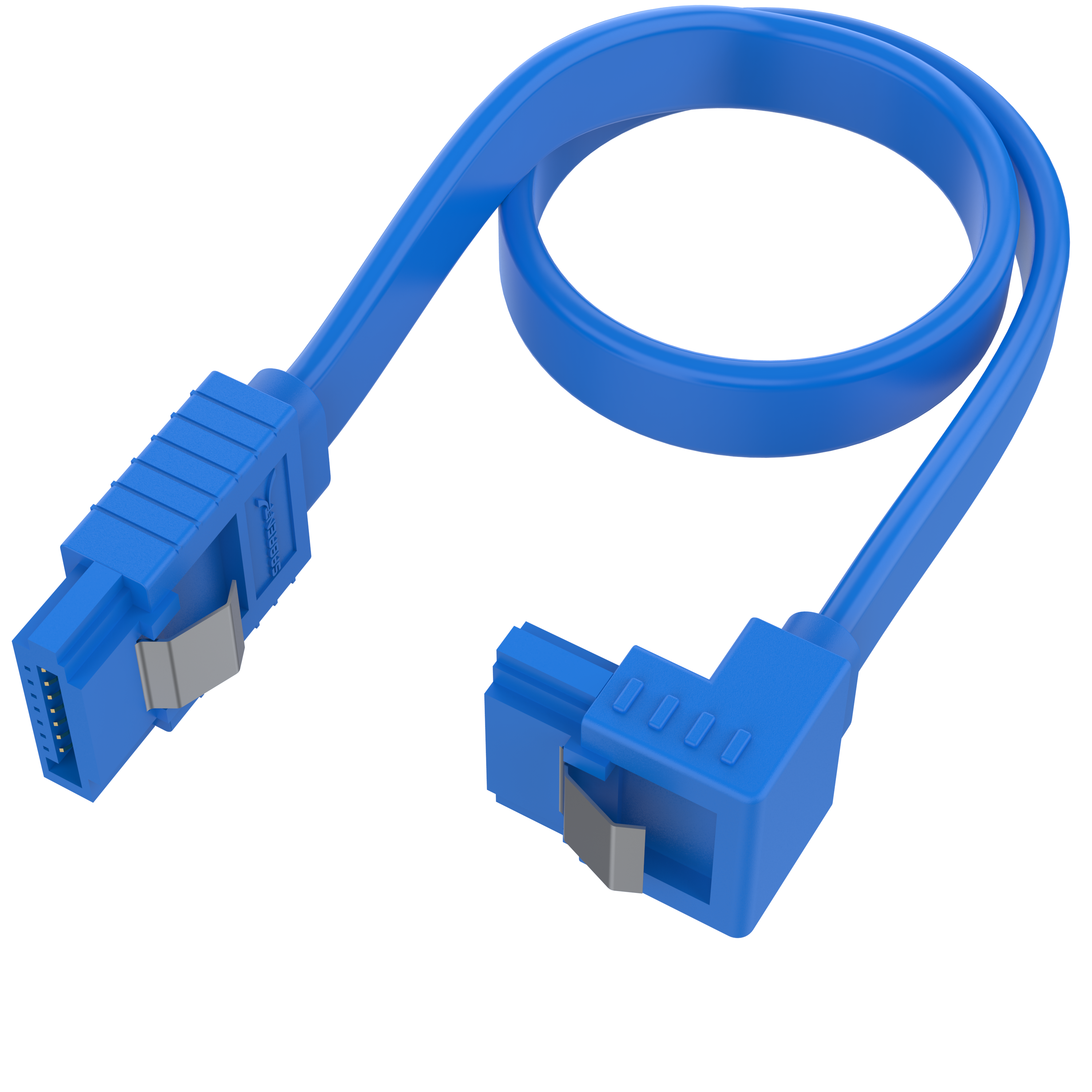 SATA III (6 Gbit/s) Right Angle Data Cable with Locking Latch for HDD / SSD / CD and DVD drives (3 Pack - 20-Inch)