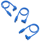 SATA III (6 Gbit/s) Right Angle Data Cable with Locking Latch for HDD / SSD / CD and DVD drives (3 Pack - 20-Inch)
