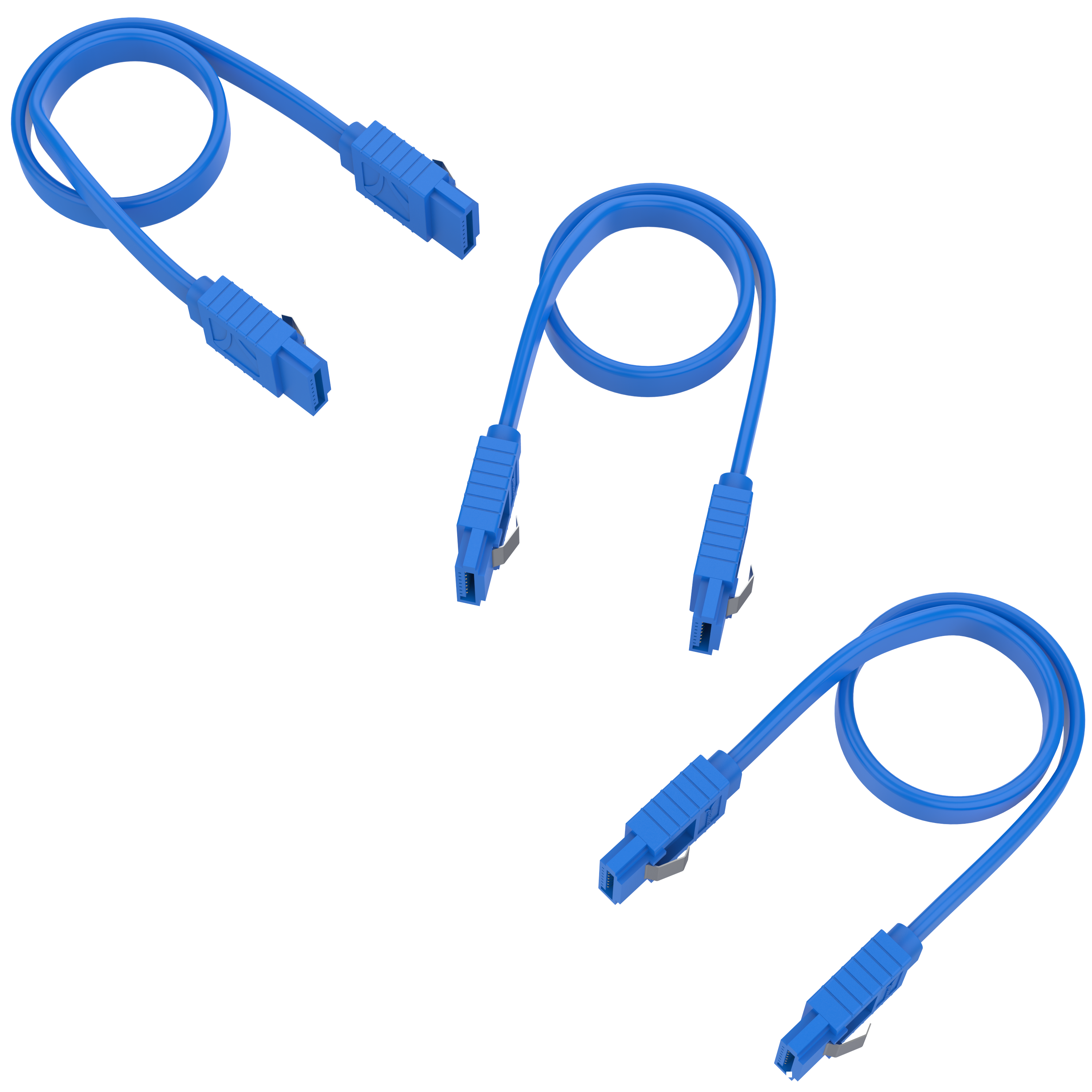 SATA III (6 Gbit/s) Straight Data Cable with Locking Latch for HDD / SSD / CD and DVD drives (3 Pack - 20-Inch)