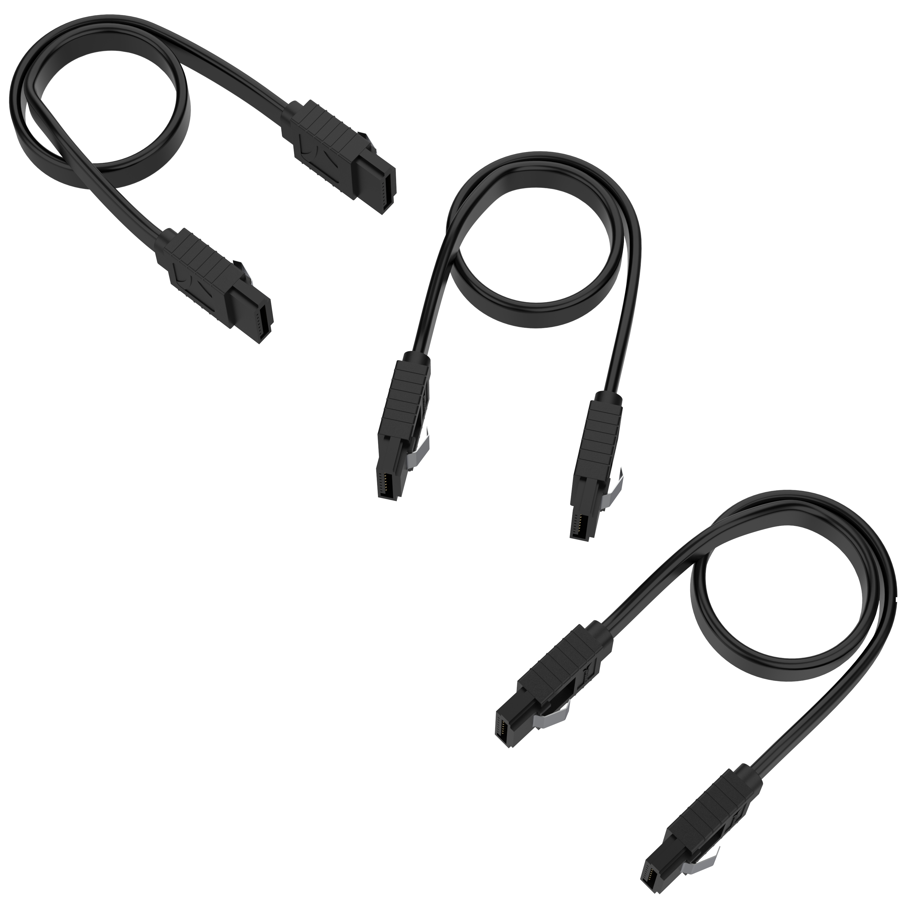 SATA III (6 Gbit/s) Straight Data Cable with Locking Latch for HDD / SSD / CD and DVD drives (3 Pack - 20-Inch)