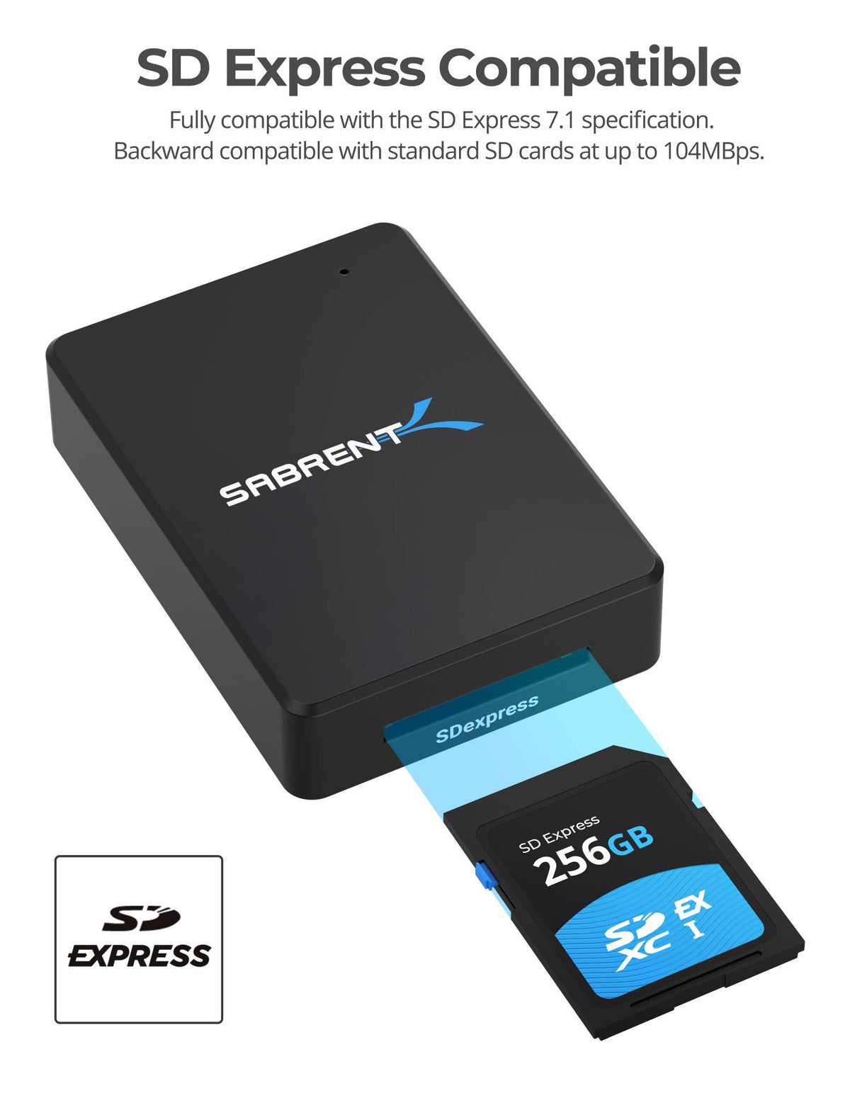 USB 3.2 Type-C and Type-A to SD Express 7.1 Card Reader