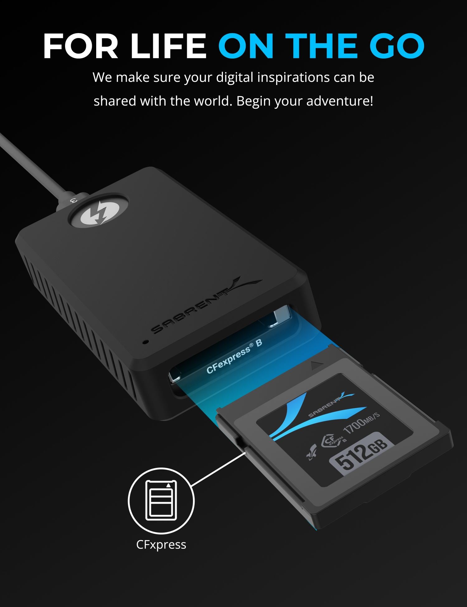 Thunderbolt 3 & USB 3 Type-C to CFexpress Type-B Card Reader
