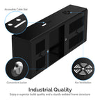 9U IT Wall Mount Rack Enclosure 3 Compartments in 1, 19 Inch Black Server Cabinet
