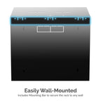 9U IT Wall Mount Rack Enclosure 19 Inch Black Server Cabinet With Locking Glass Door and Pull-Out Drawer