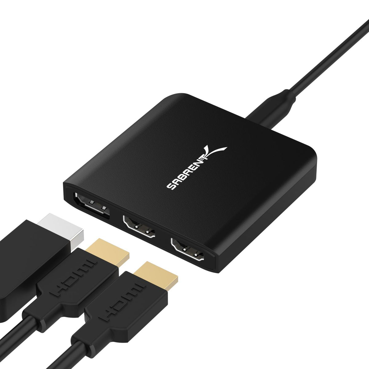 USB Type-C to x2 HDMI and x1 DisplayPort Adapter – Sabrent