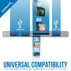 3-Port USB 3.0 Hub with Card Reader