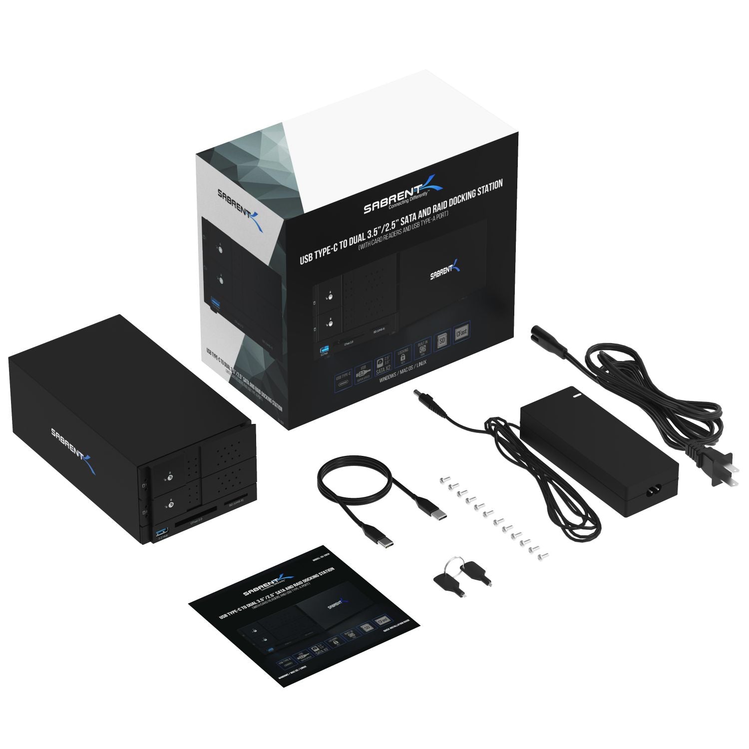 USB-C Docking Station for M.2 PCIe/NVMe and SATA 2.5/3.5-Inch SSD & HD -  Sabrent