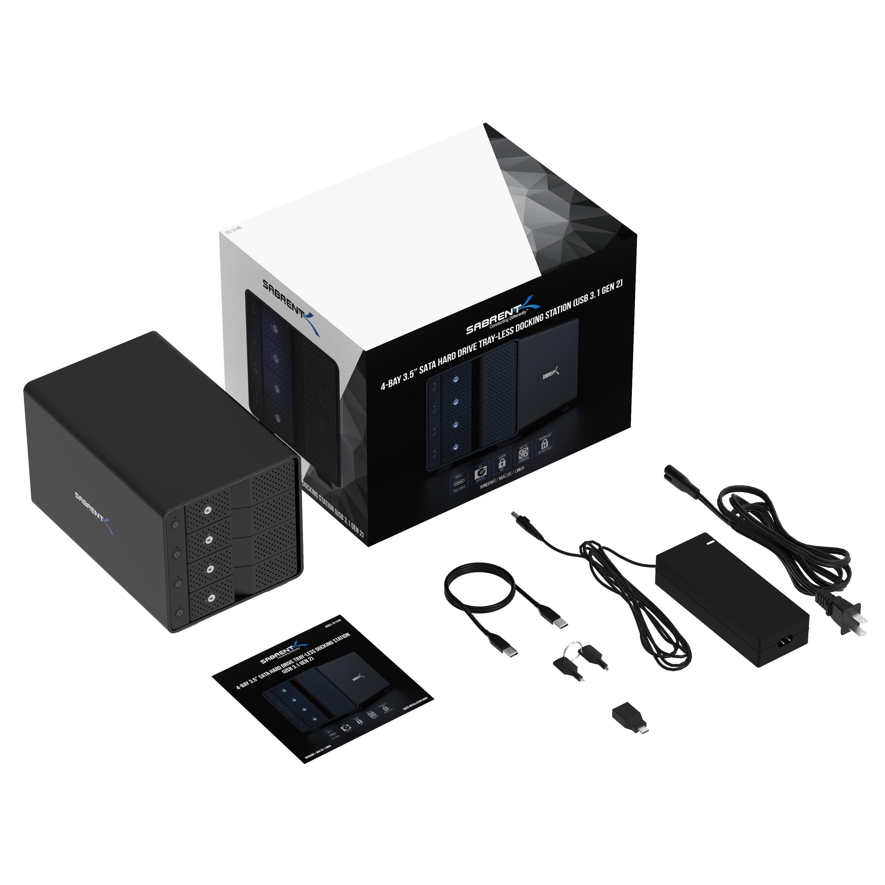 USB 3.2 3.5" SATA Hard Drive Tray-Less Docking Station