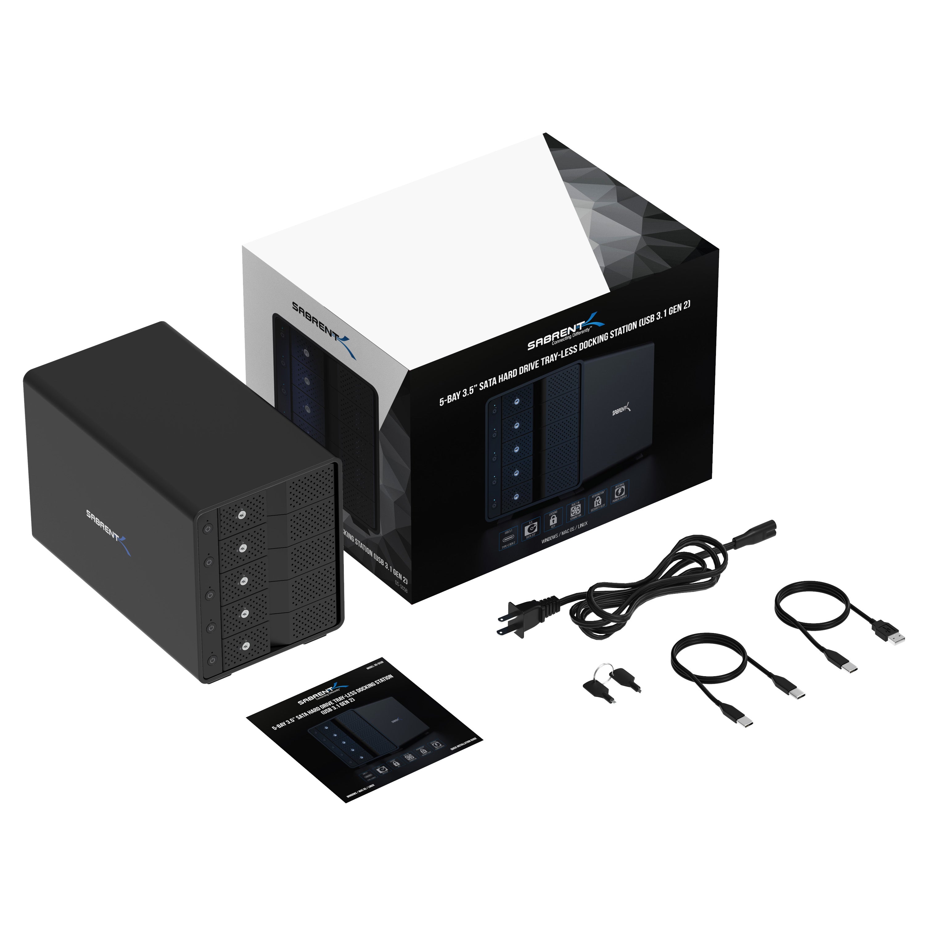 USB 3.2 3.5" SATA Hard Drive Tray-less Docking Station