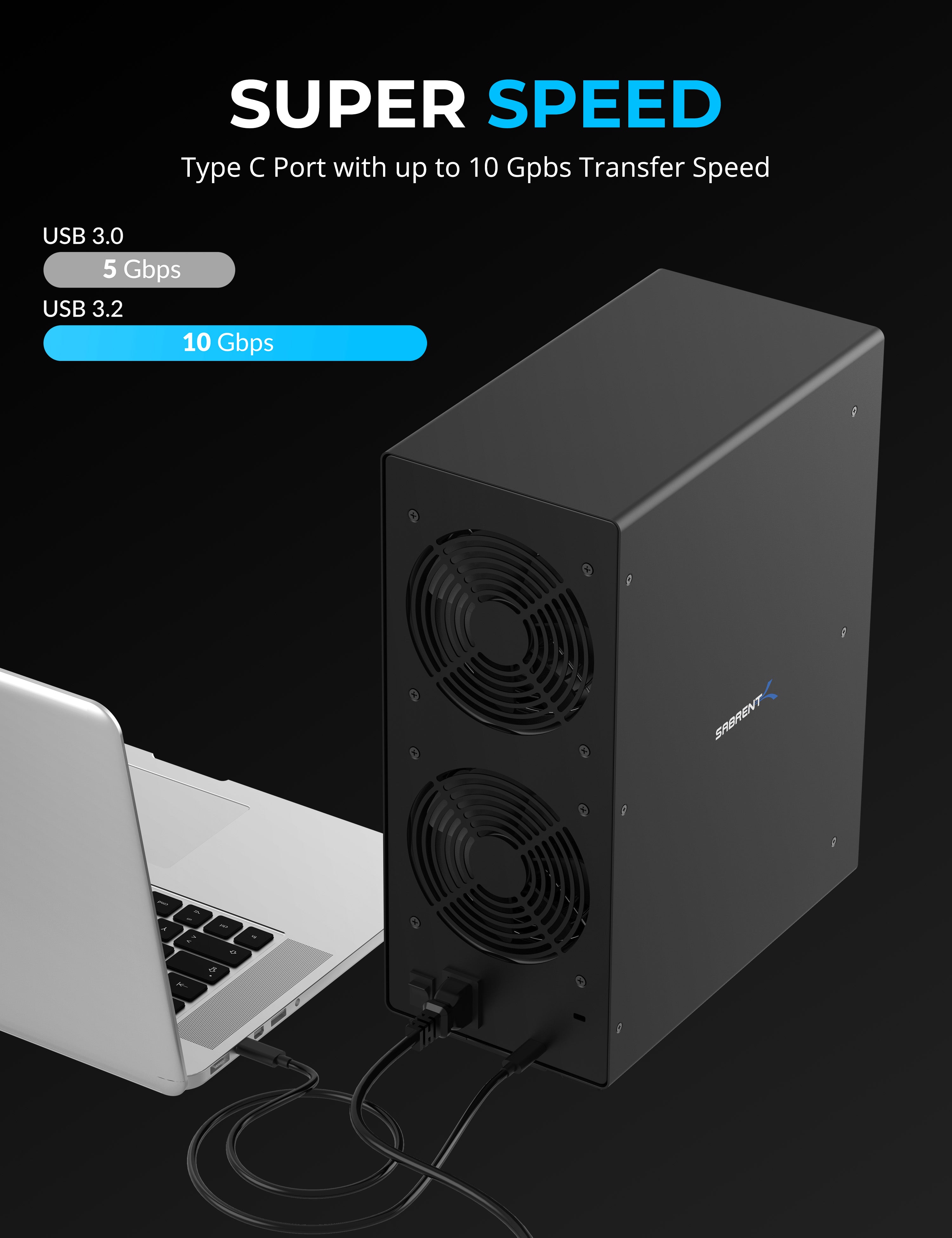USB 3.2 3.5" SATA Hard Drive Tray-less Docking Station
