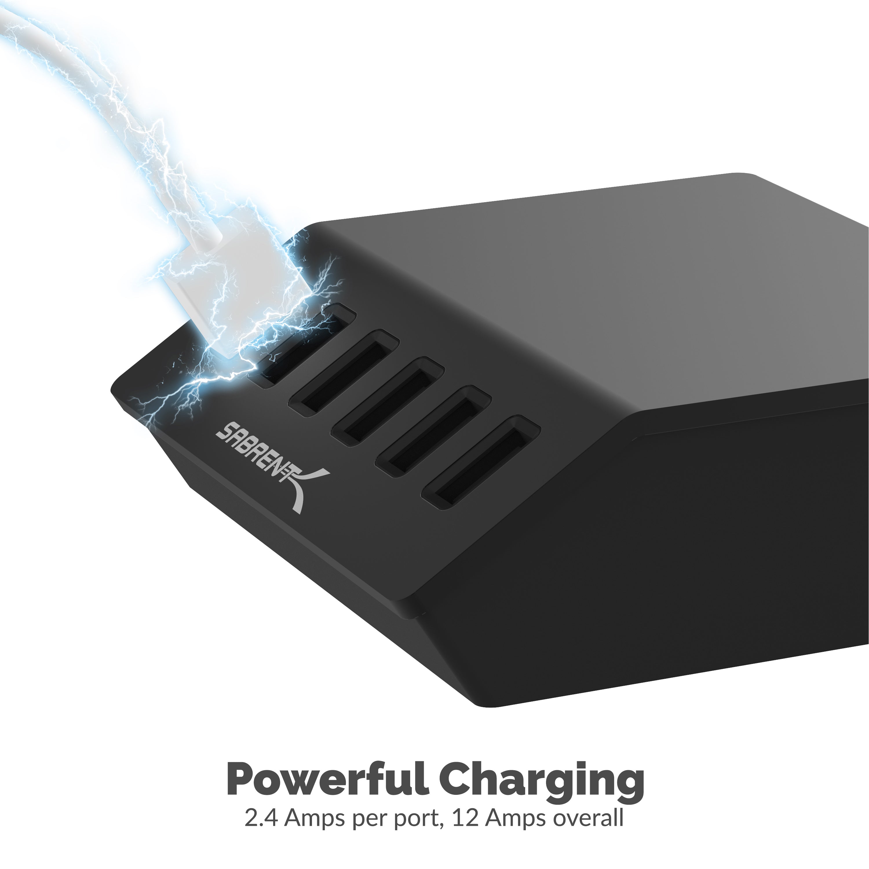 60 Watt (12 Amp) 6-Port USB Rapid Charger - Sabrent