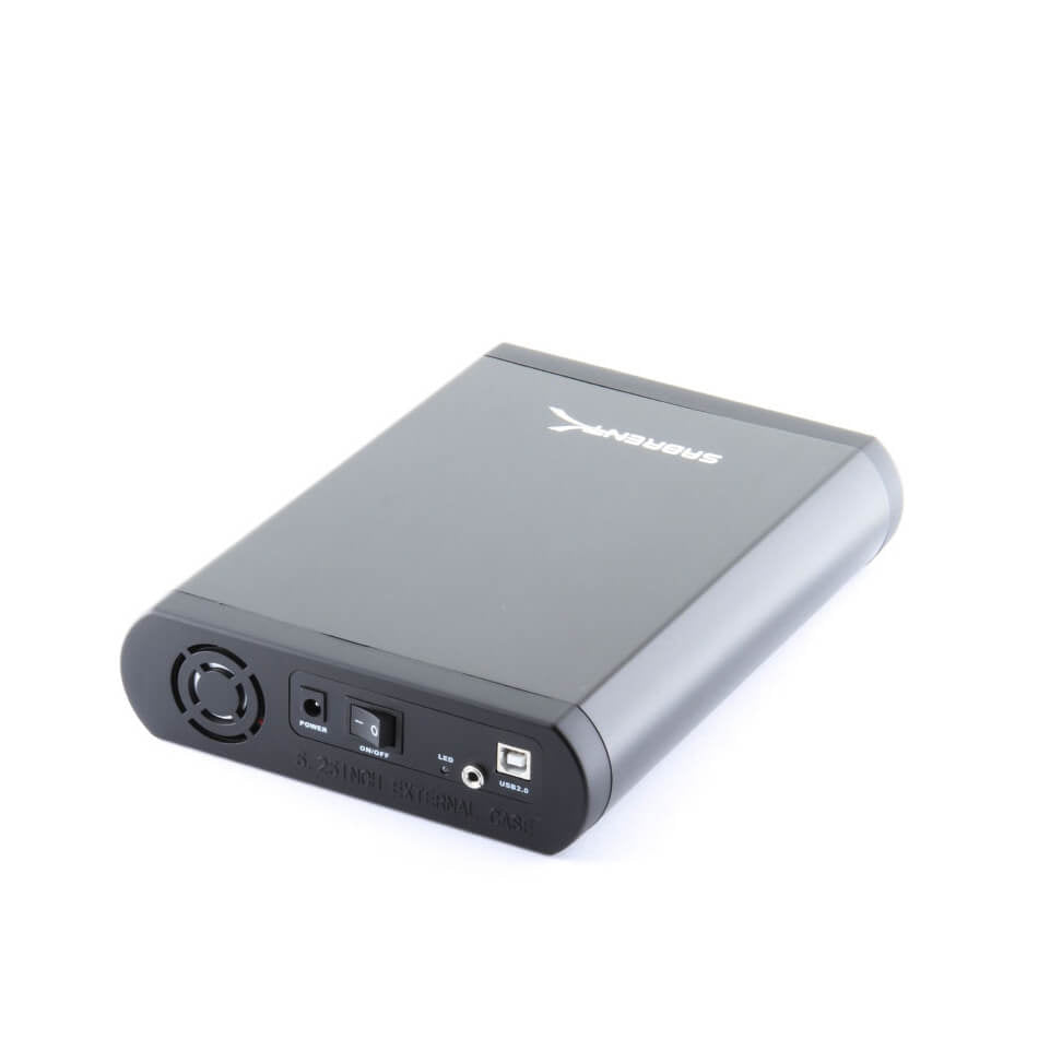 3.5 Inch/5.25 Inch Aluminum USB 2.0 IDE/PATA CD/DVD Enclosure with Cooling Fan and Audio Ports