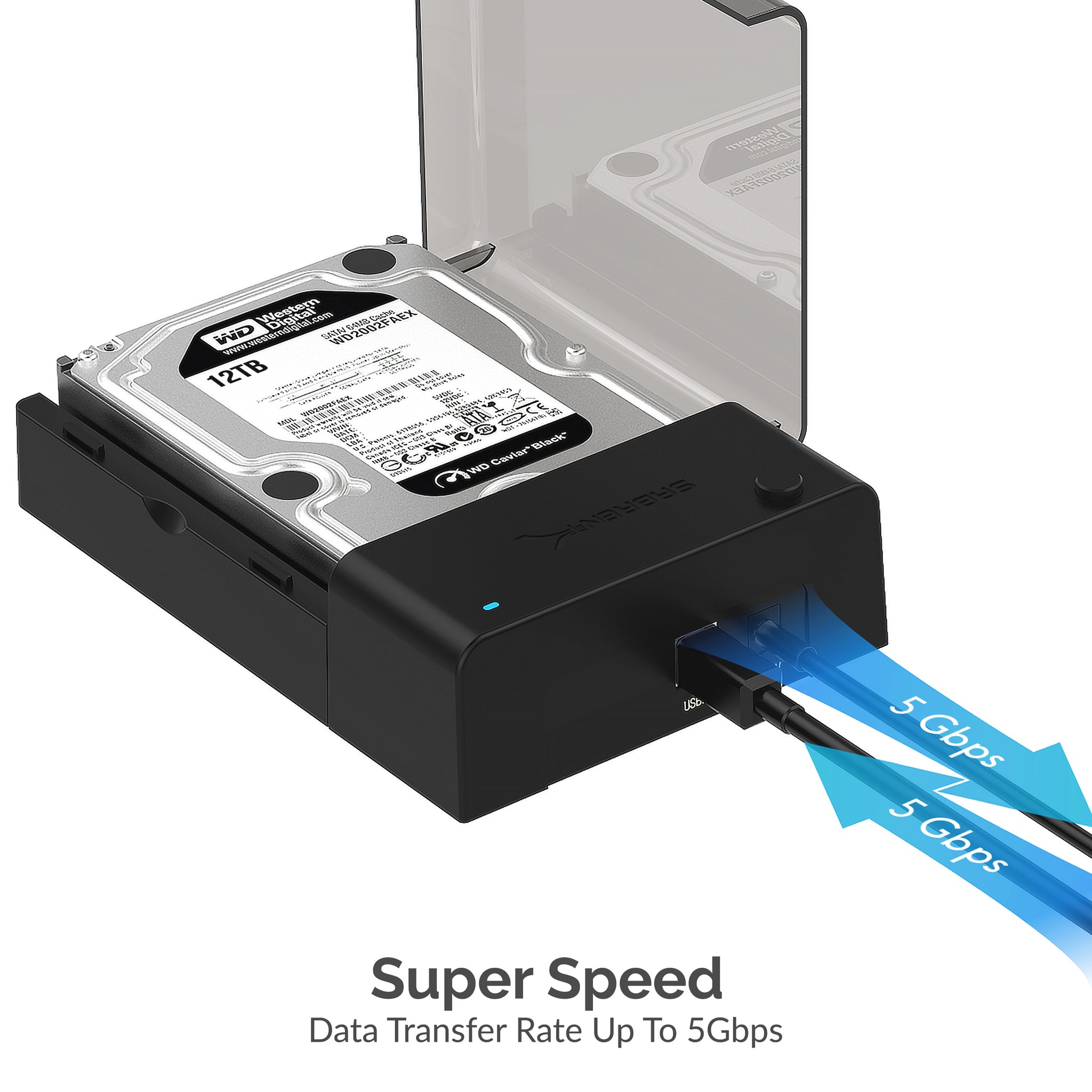 Sabrent USB 3.0 to SATA External Hard Drive Docking Station for 2.5 or  3.5' HDD, SSD [Support UASP] (EC-UBLB) 