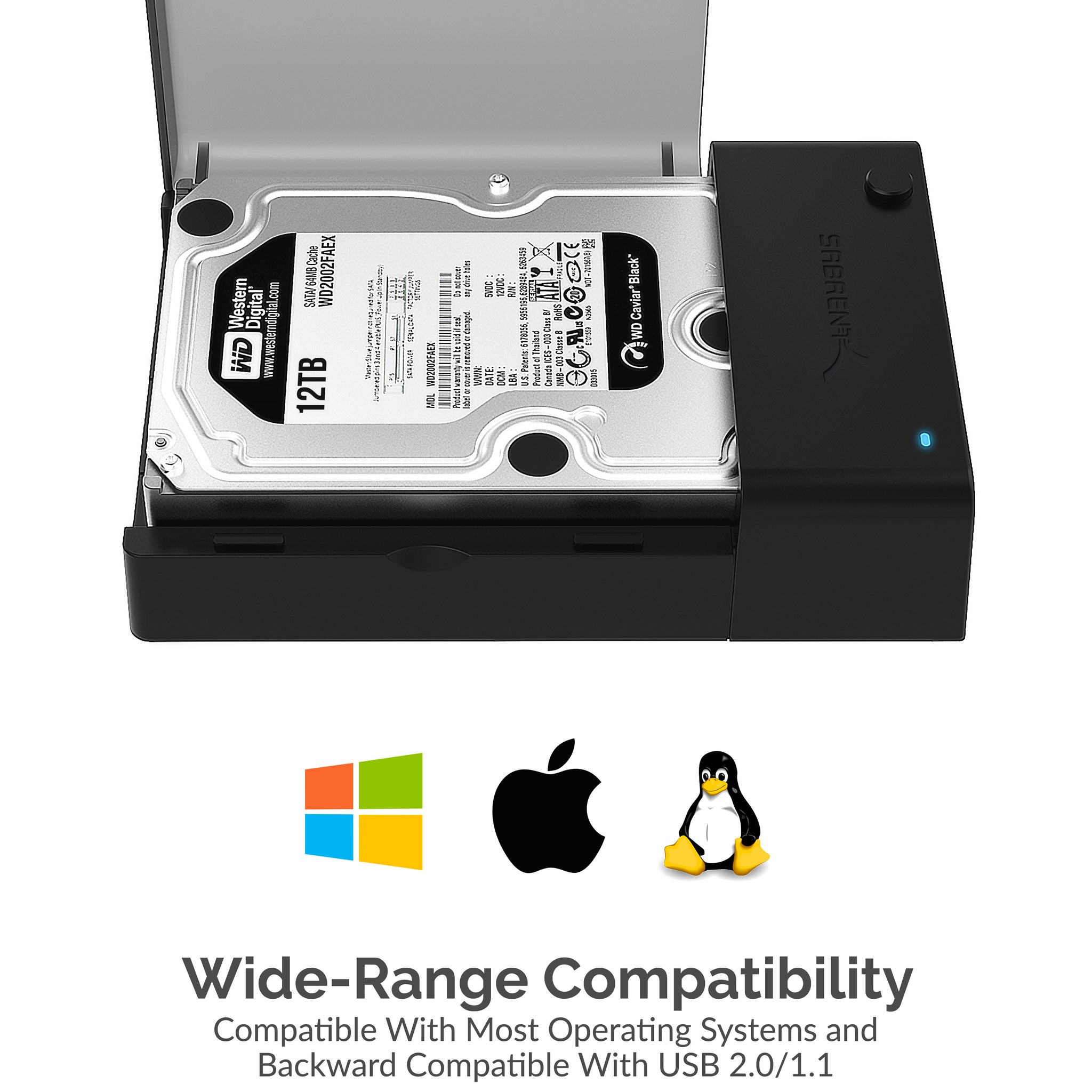 USB 3.0 to SATA Hard Drive Enclosure for 3.5-in. HDD & SSD
