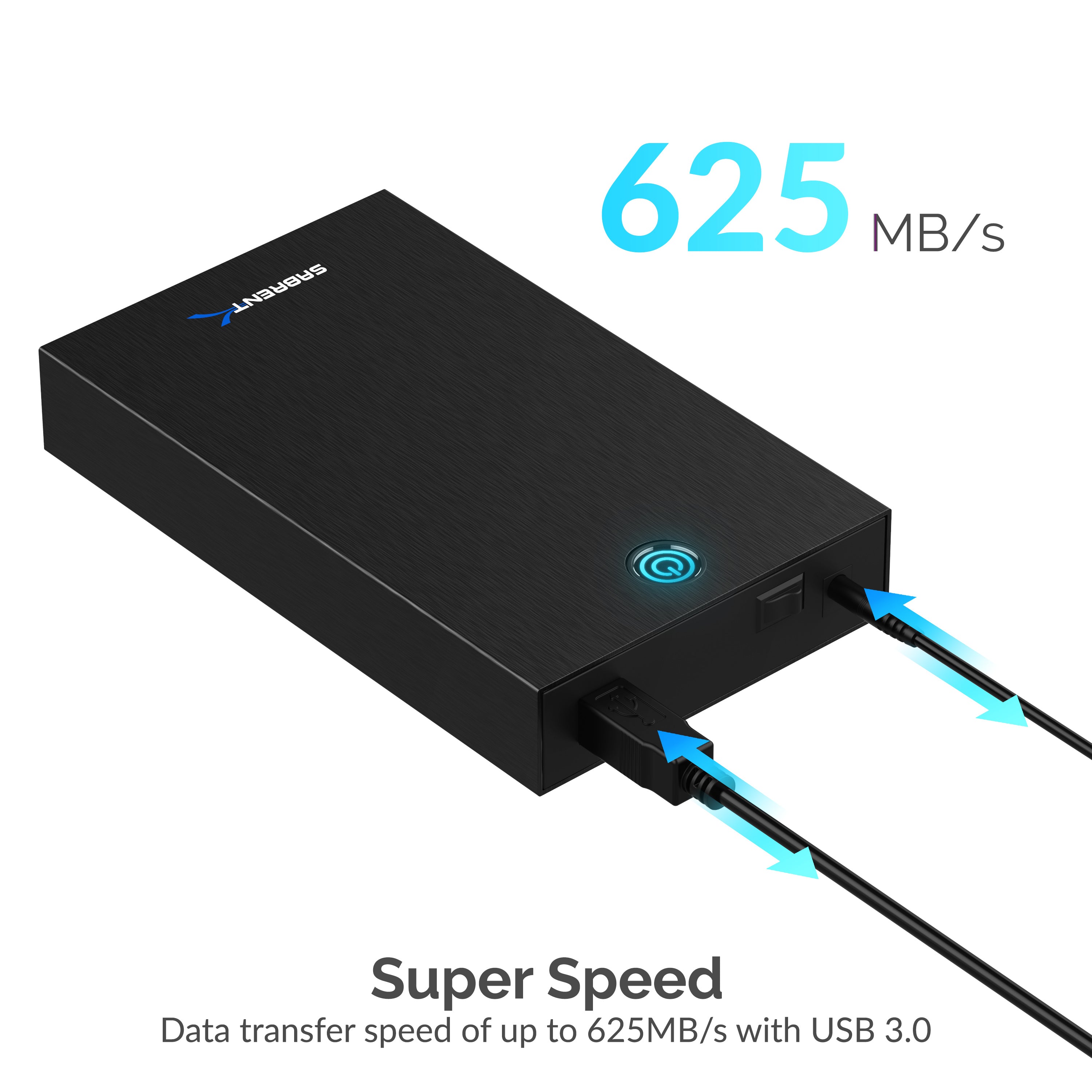 USB 3.0 Tool-Free Enclosure for 2.5” and 3.5” Internal SATA Hard Drives
