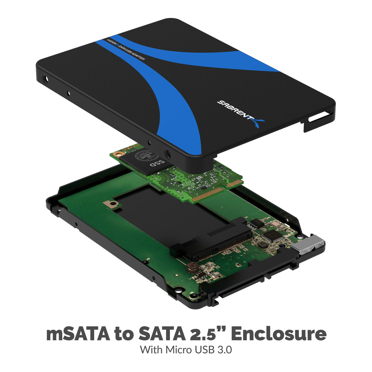 mSATA to USB 3.0/2.5-Inch SATA III Enclosure Adapter