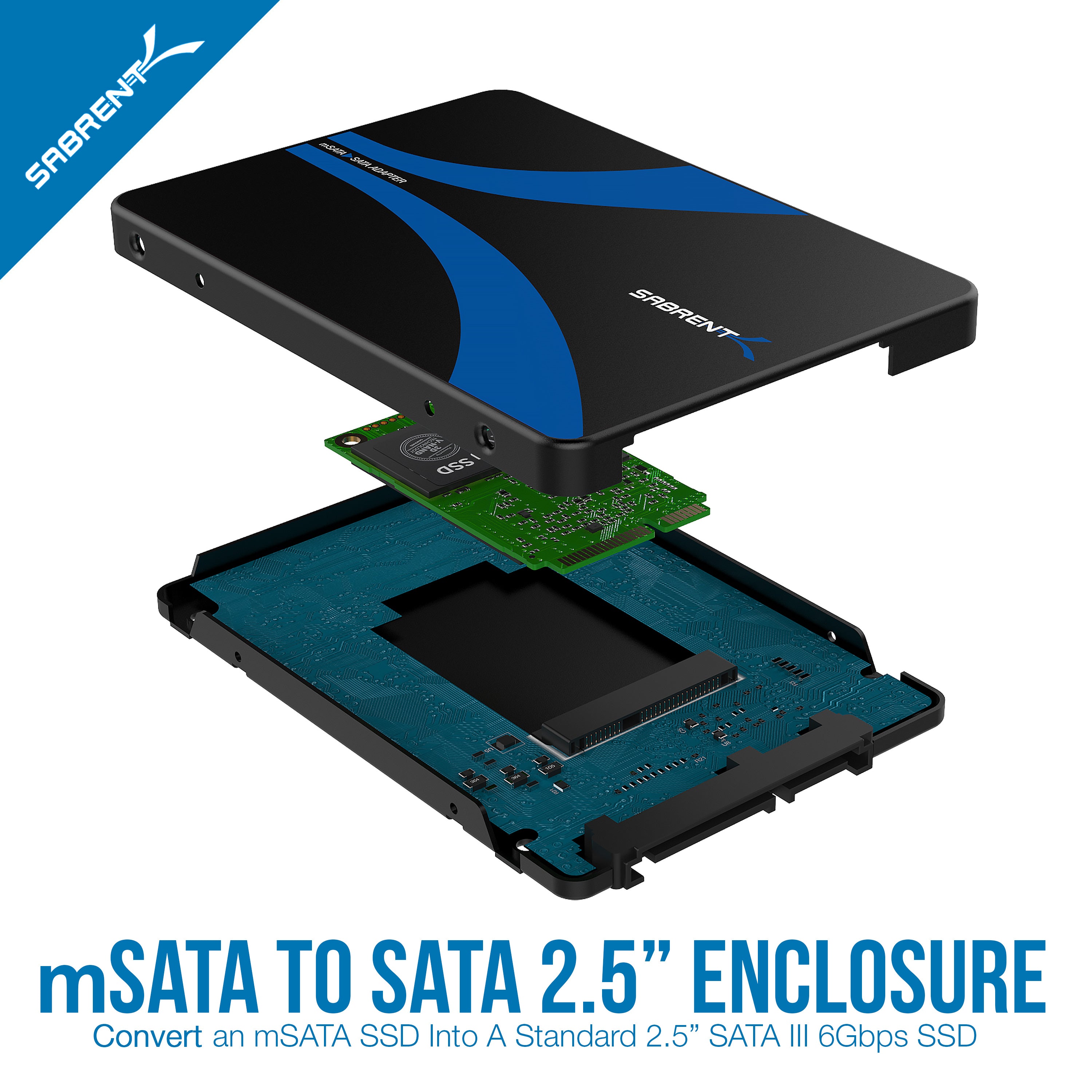 mSATA to 2.5" SATA III Aluminum Enclosure Adapter
